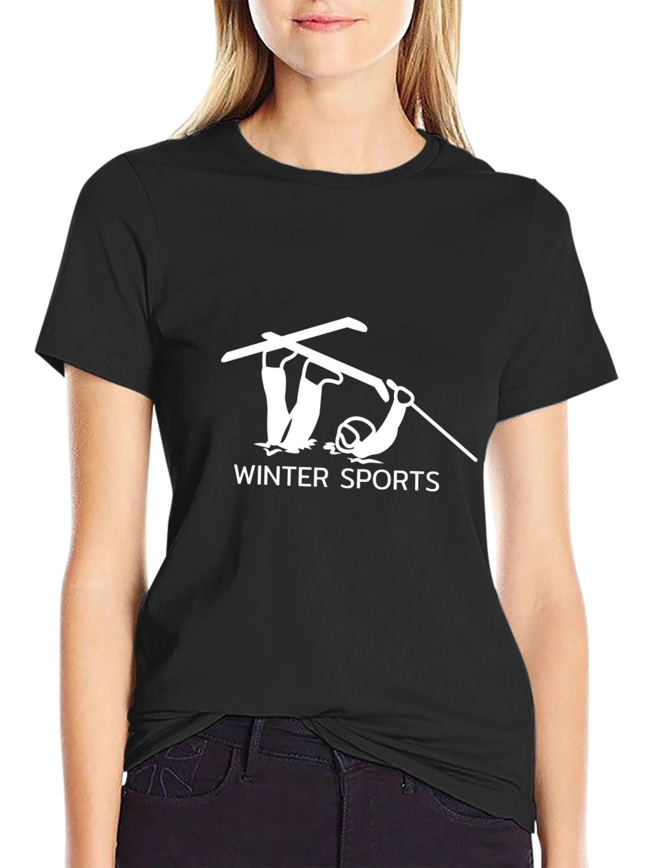 Winter Sports T-Shirt - Skiing Graphic Tee