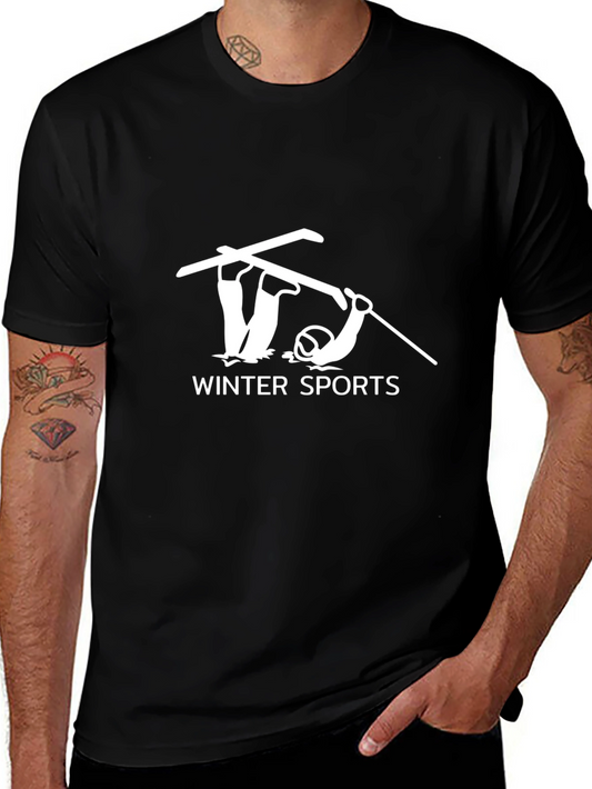 Winter Sports T-Shirt - Skiing Graphic Tee
