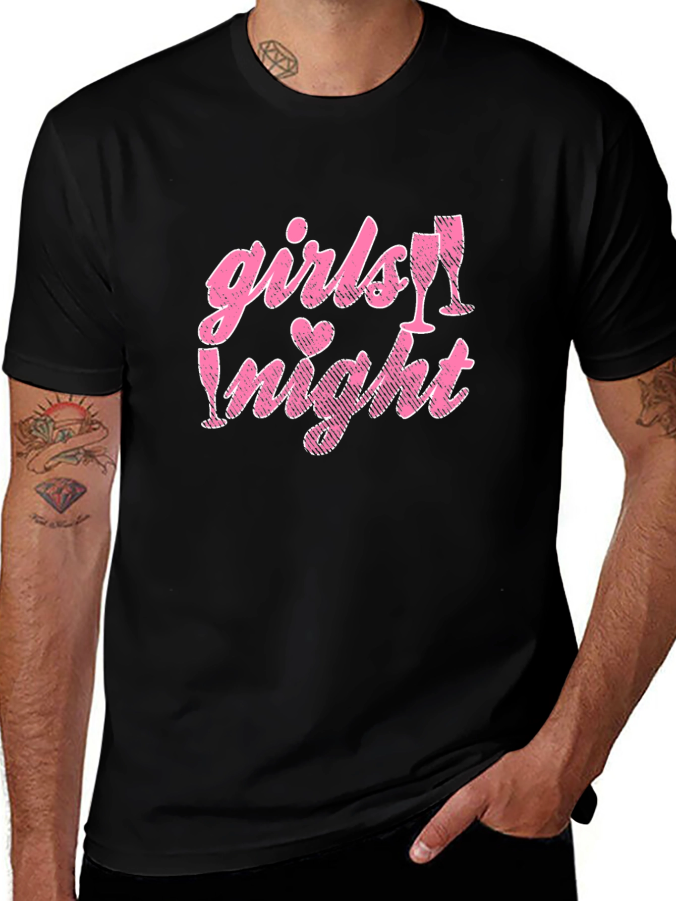 Girls Night Out Tee - Pink Graphic Design
