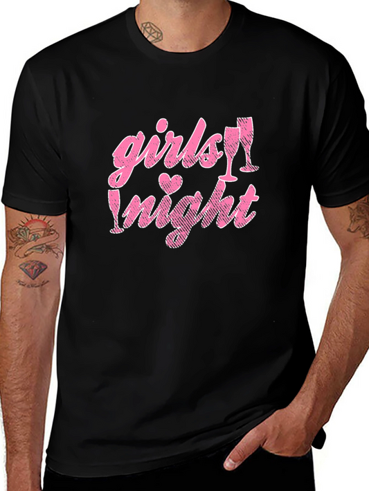 Girls Night Out Tee - Pink Graphic Design