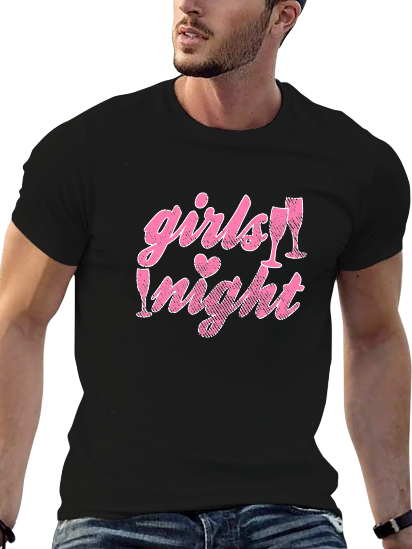 Girls Night Out Tee - Pink Graphic Design
