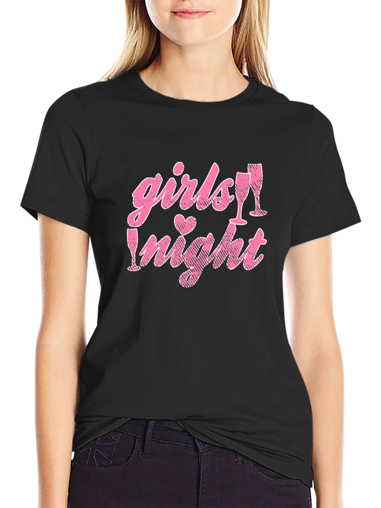Girls Night Out Tee - Pink Graphic Design