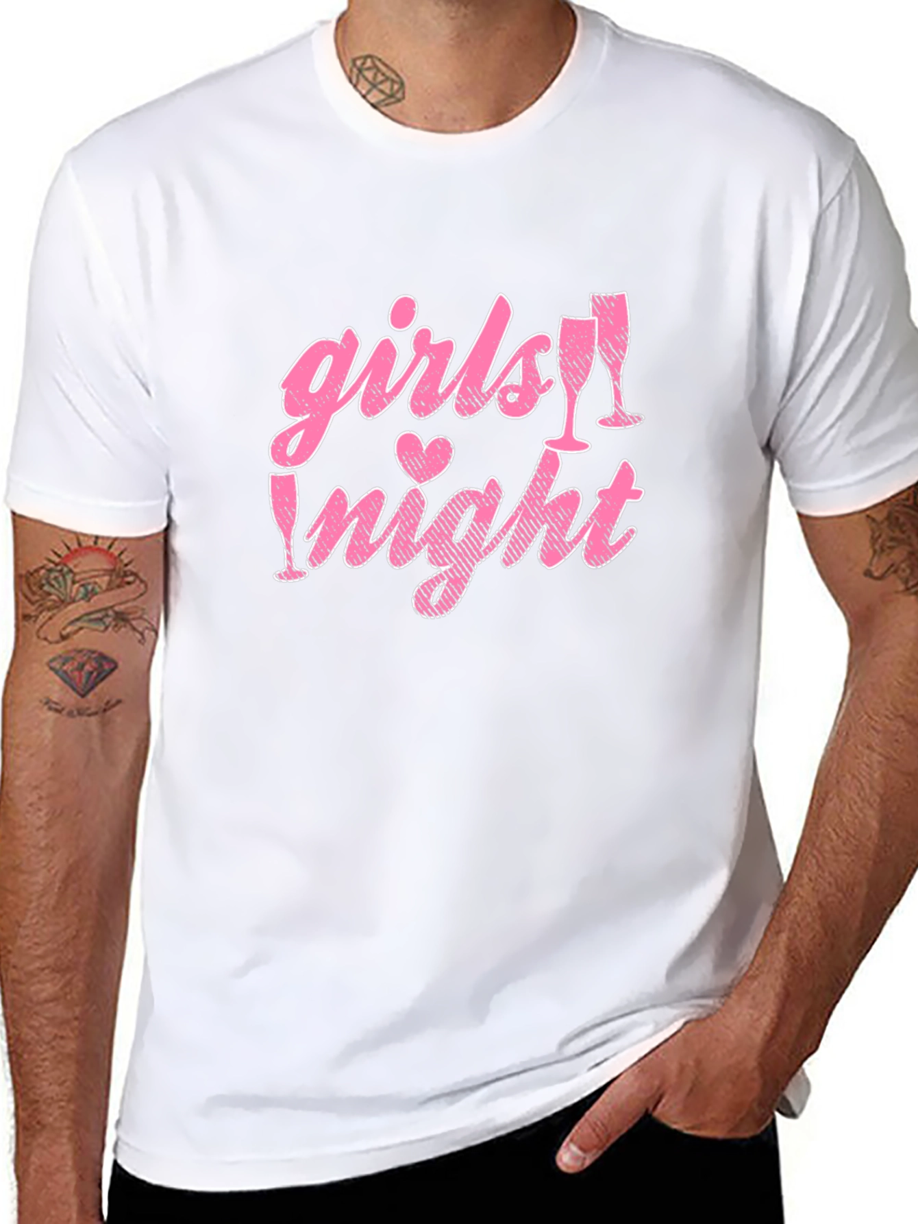 Girls Night Out Tee - Pink Graphic Design