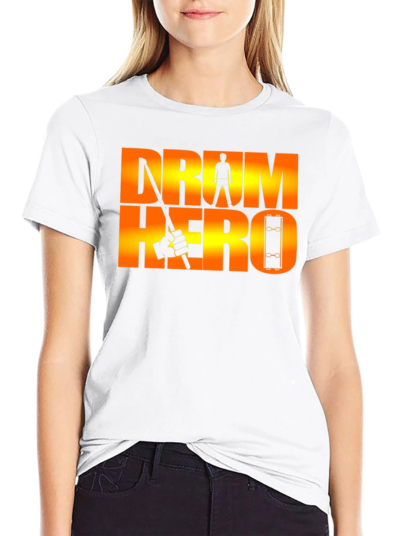 Drum Hero Graphic Tee - Black Cotton T-Shirt