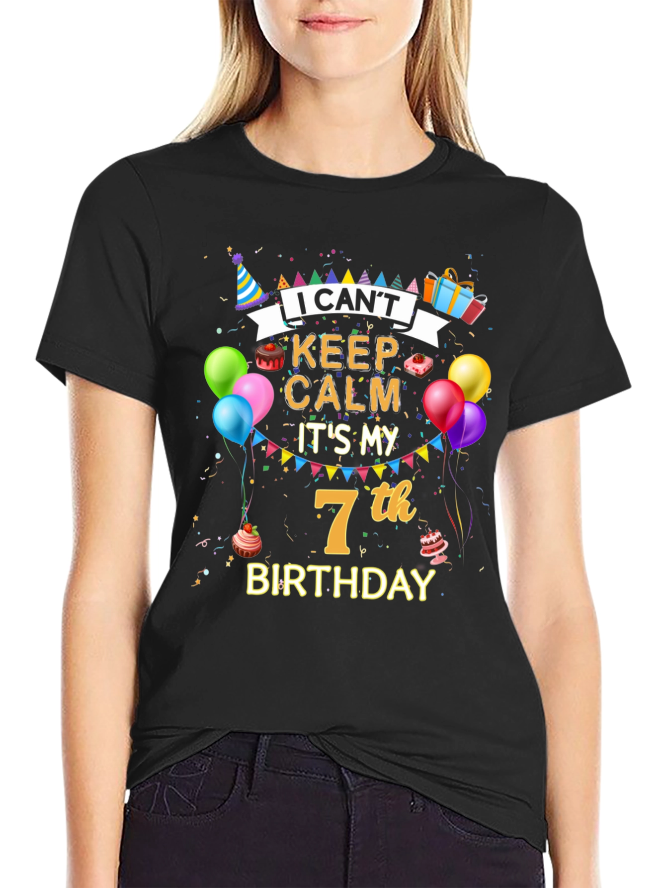 I Cant Keep Calm Its My 7th Birthday T-Shirt