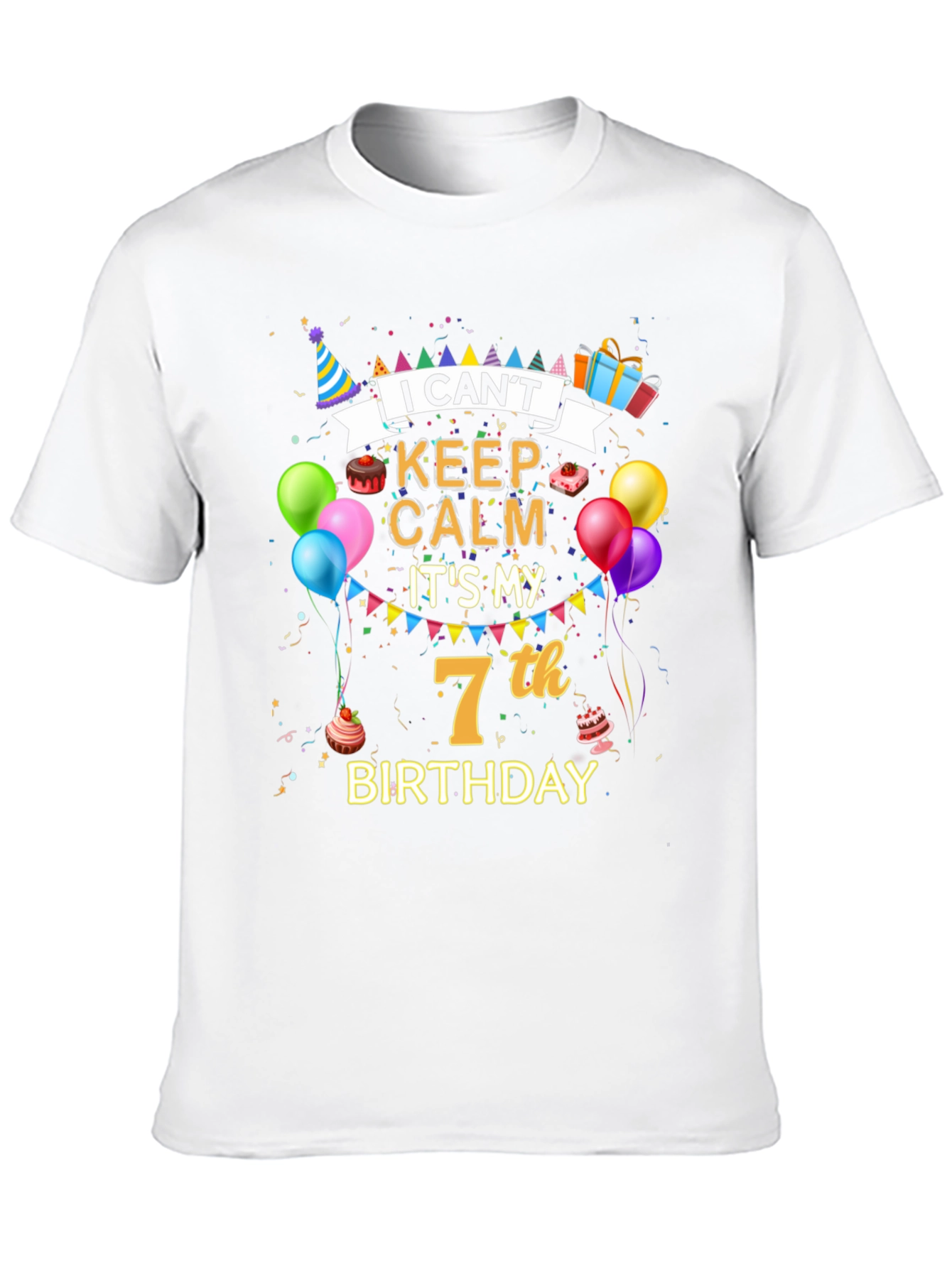 I Cant Keep Calm Its My 7th Birthday T-Shirt