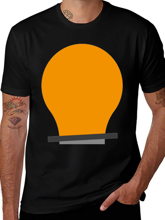 Light Bulb Graphic Tee - Black Cotton Blend