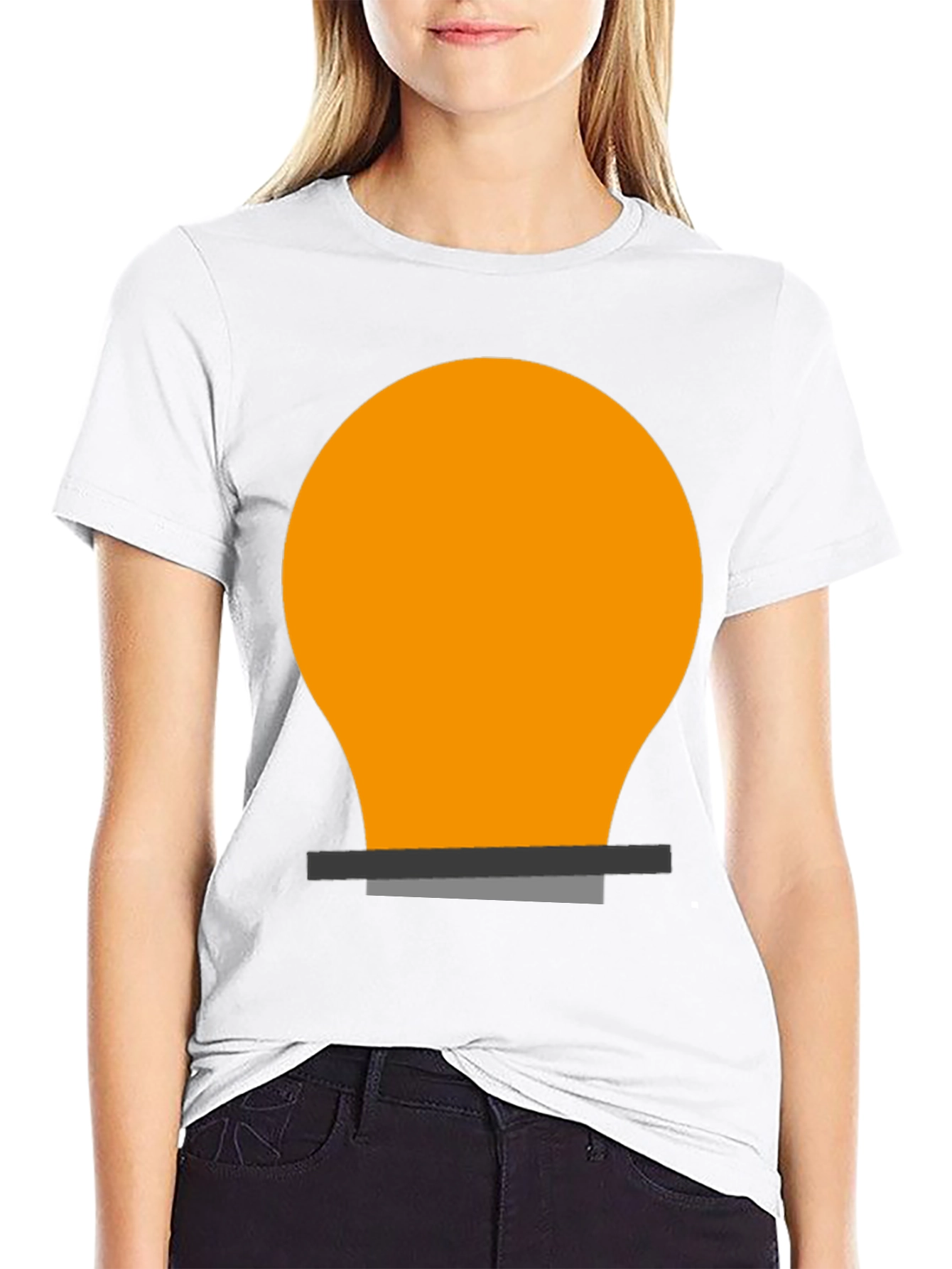 Light Bulb Graphic Tee - Black Cotton Blend