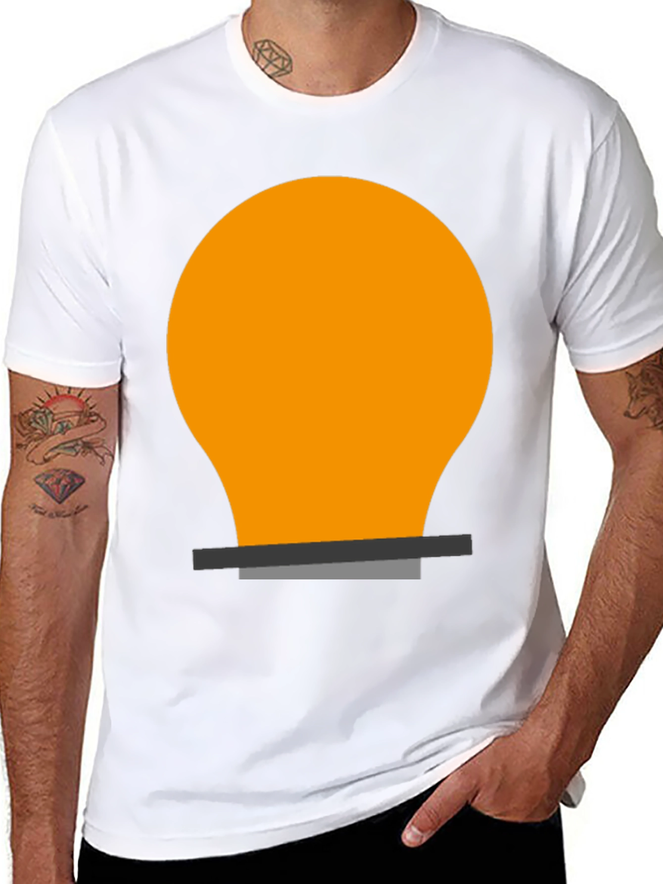 Light Bulb Graphic Tee - Black Cotton Blend