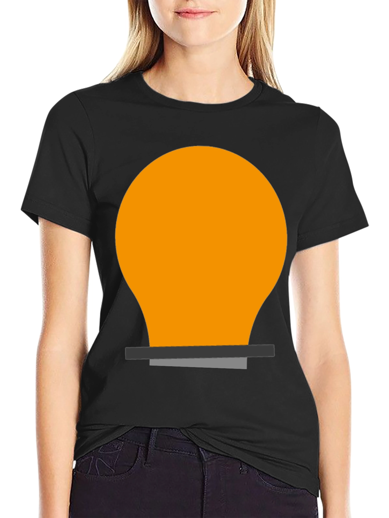 Light Bulb Graphic Tee - Black Cotton Blend