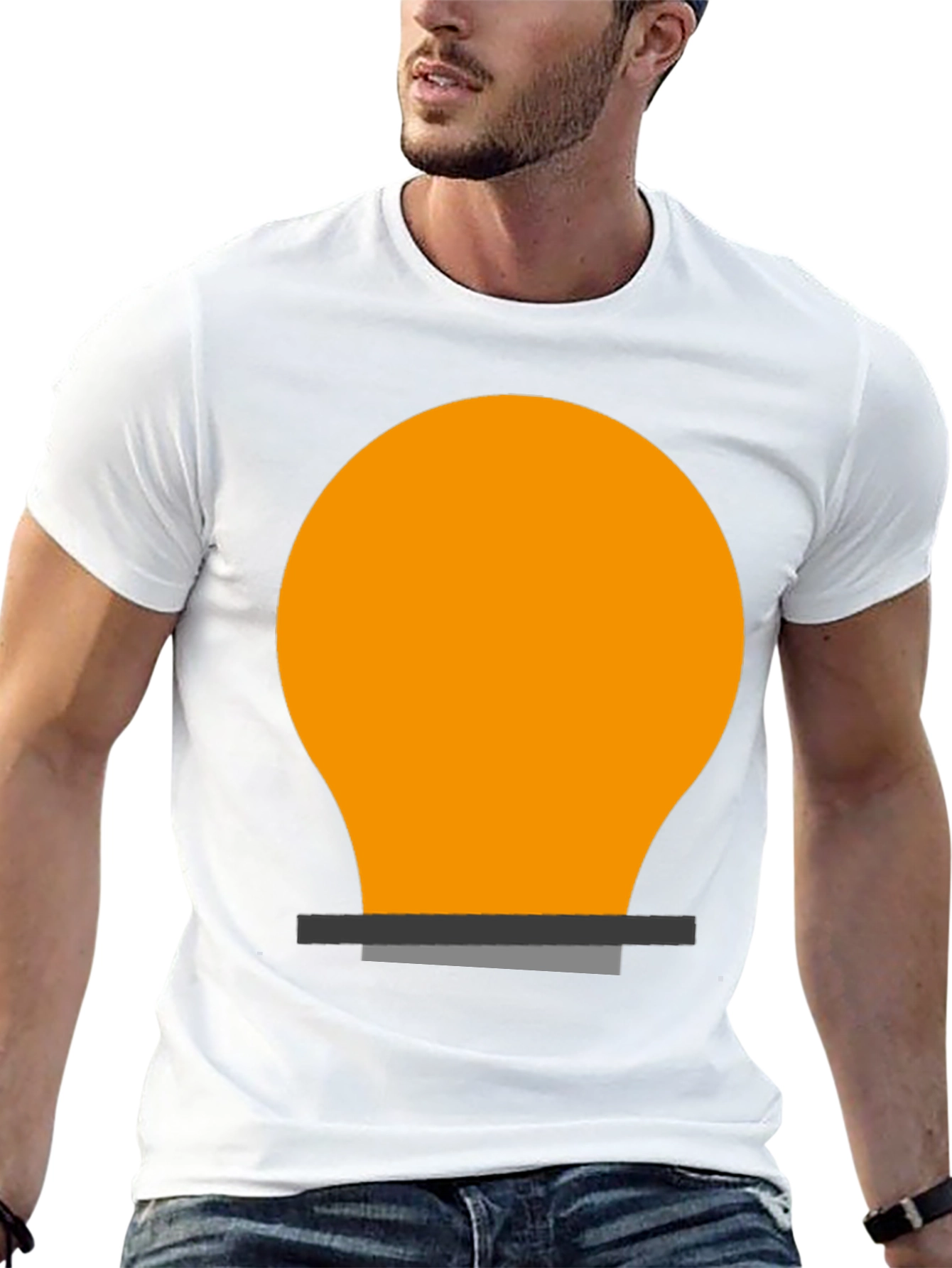 Light Bulb Graphic Tee - Black Cotton Blend