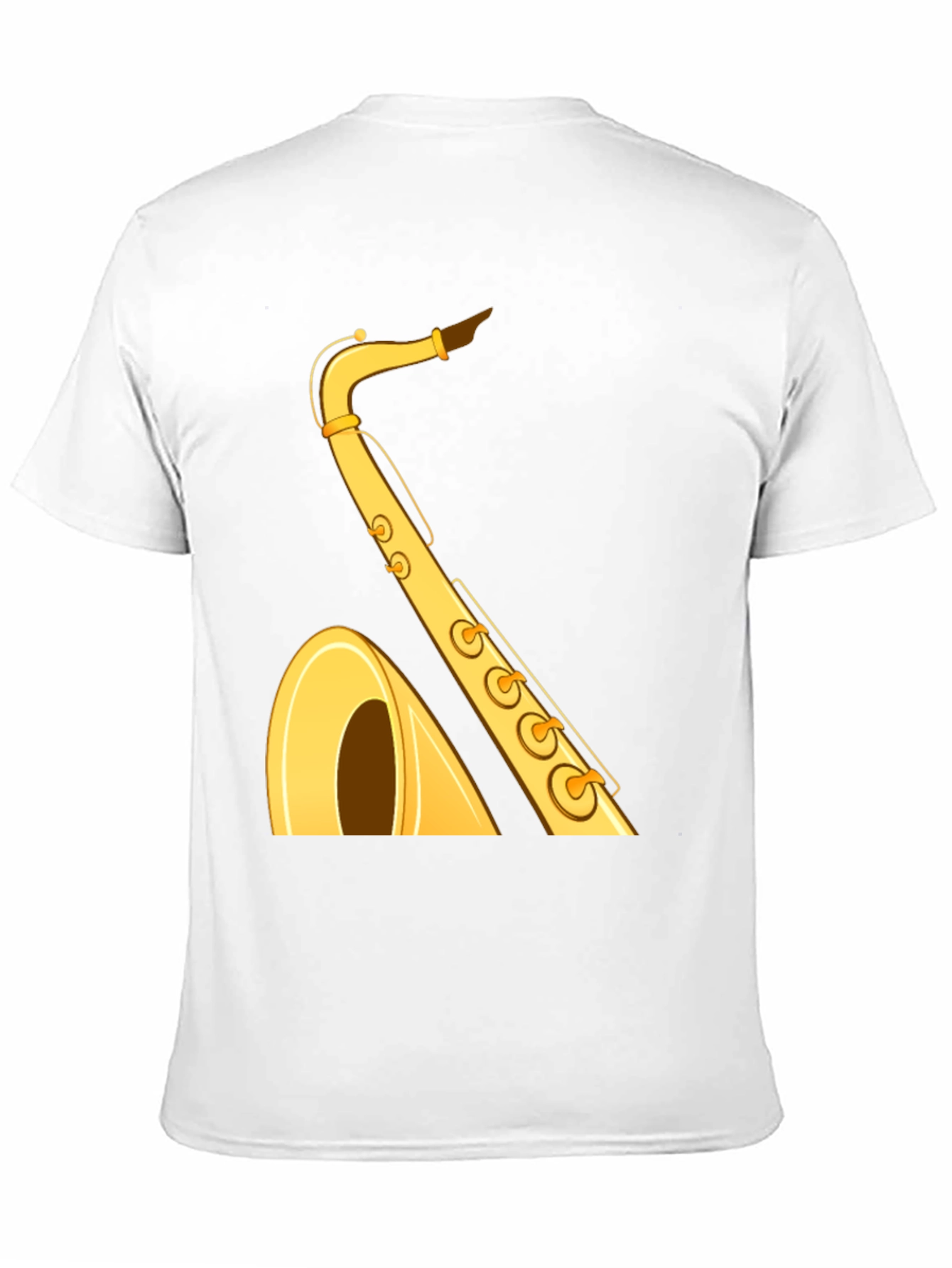 Saxophone Graphic Tee - Black Cotton T-Shirt