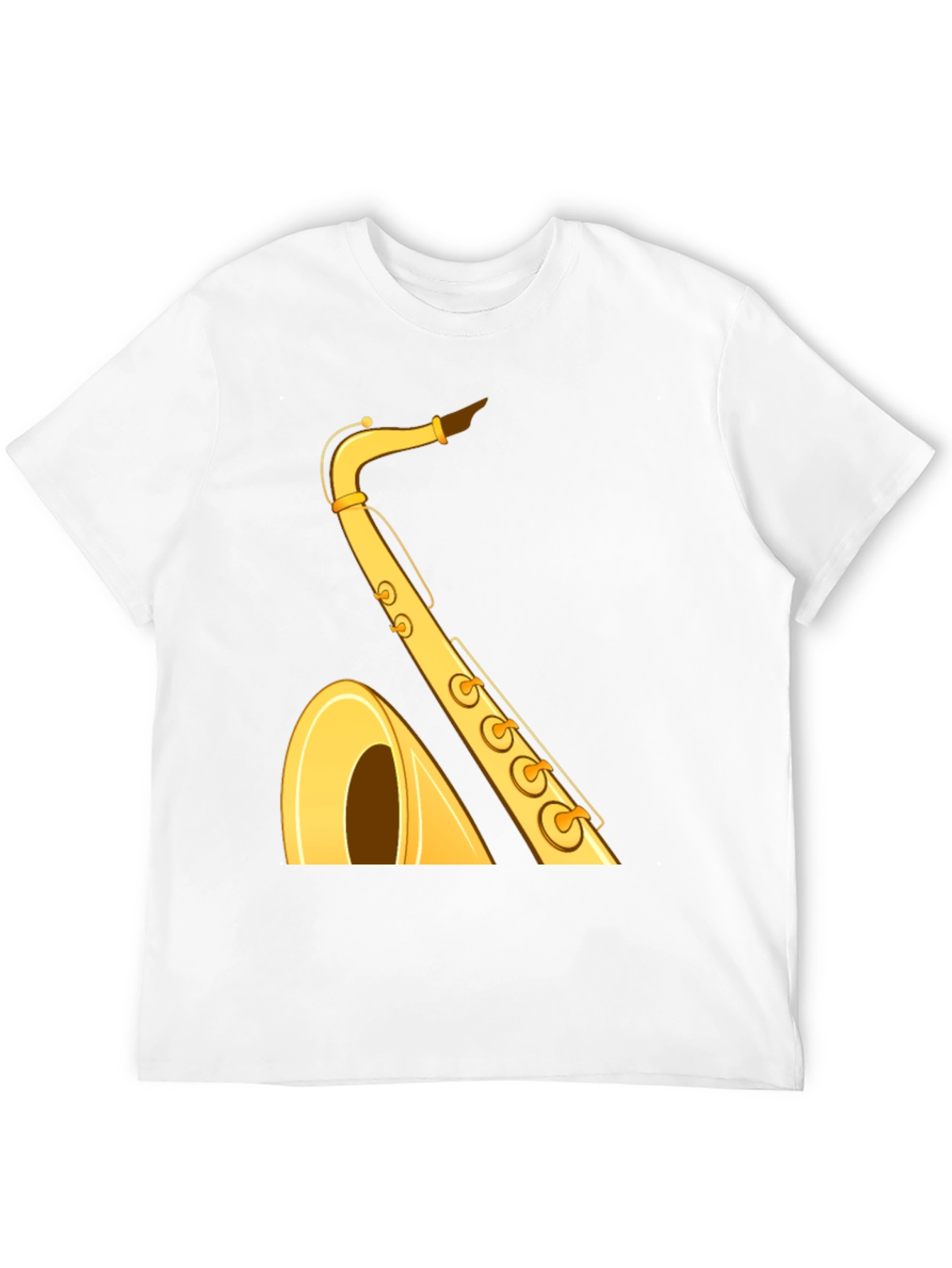 Saxophone Graphic Tee - Black Cotton T-Shirt
