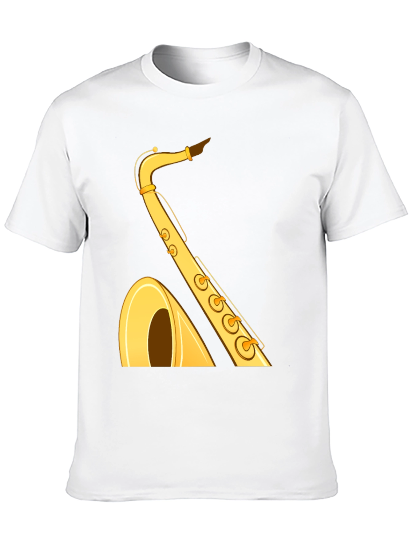 Saxophone Graphic Tee - Black Cotton T-Shirt