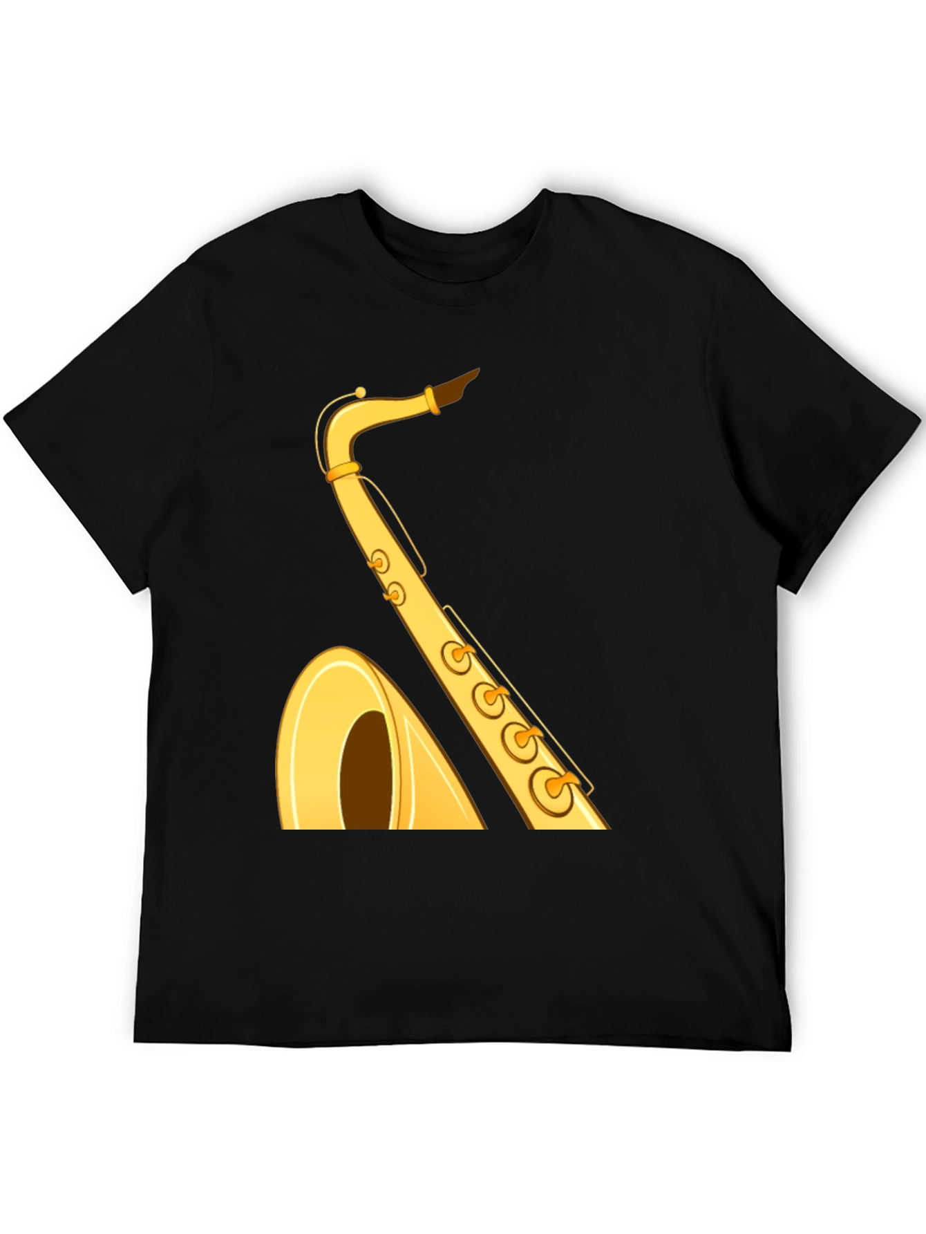 Saxophone Graphic Tee - Black Cotton T-Shirt