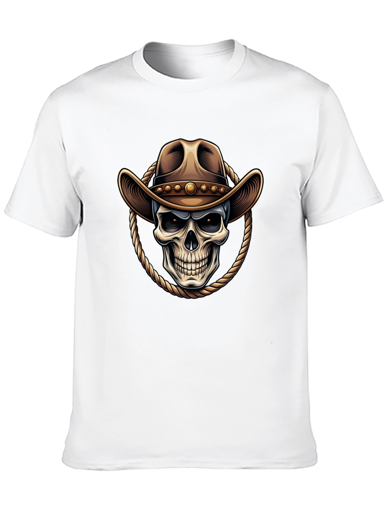Cowboy Skull Graphic Tee - Western Style Shirt
