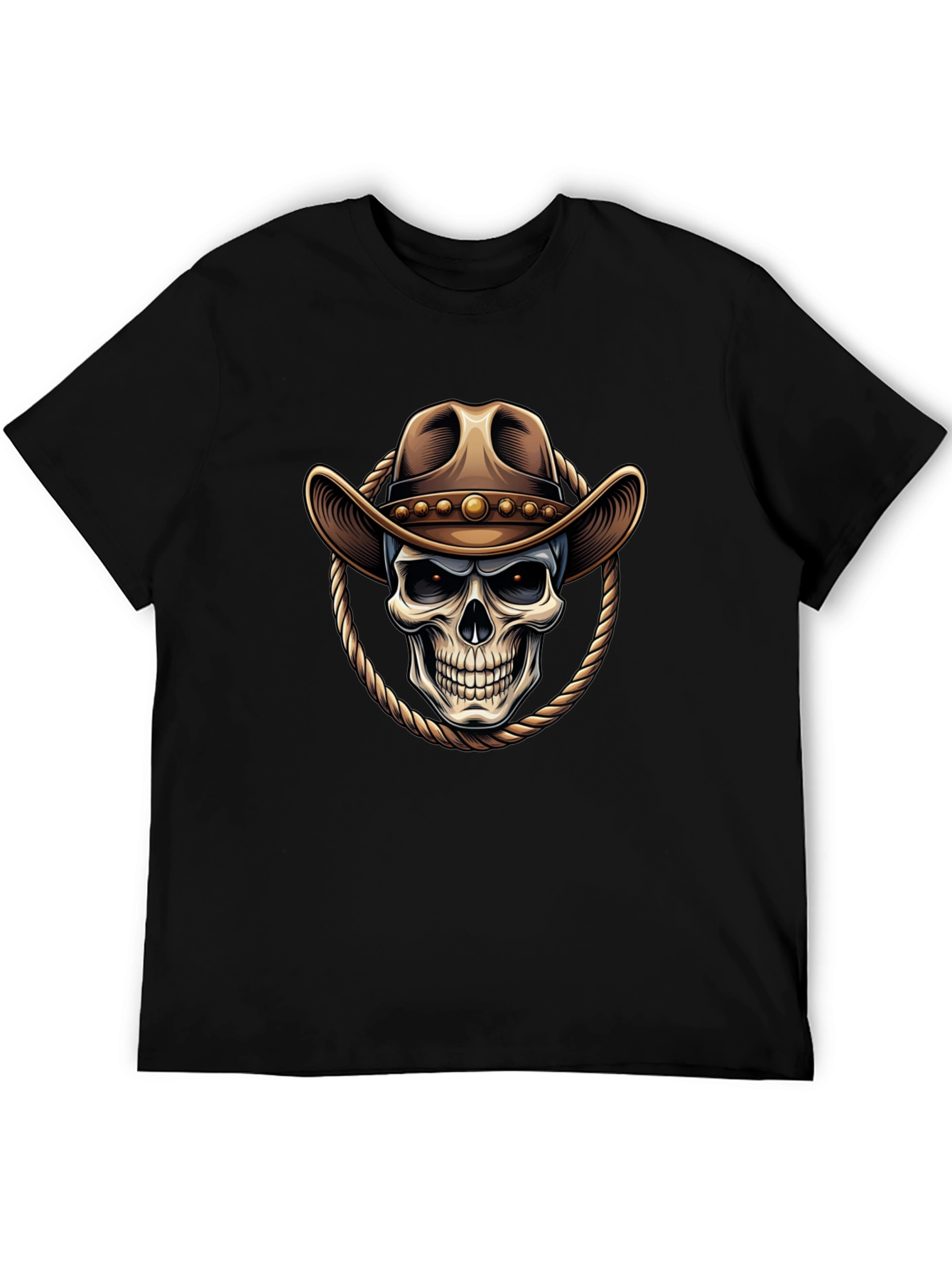 Cowboy Skull Graphic Tee - Western Style Shirt