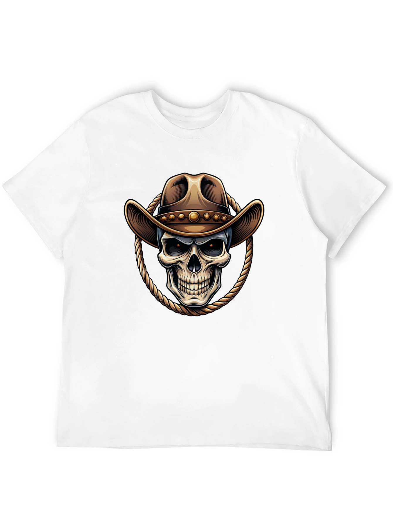 Cowboy Skull Graphic Tee - Western Style Shirt