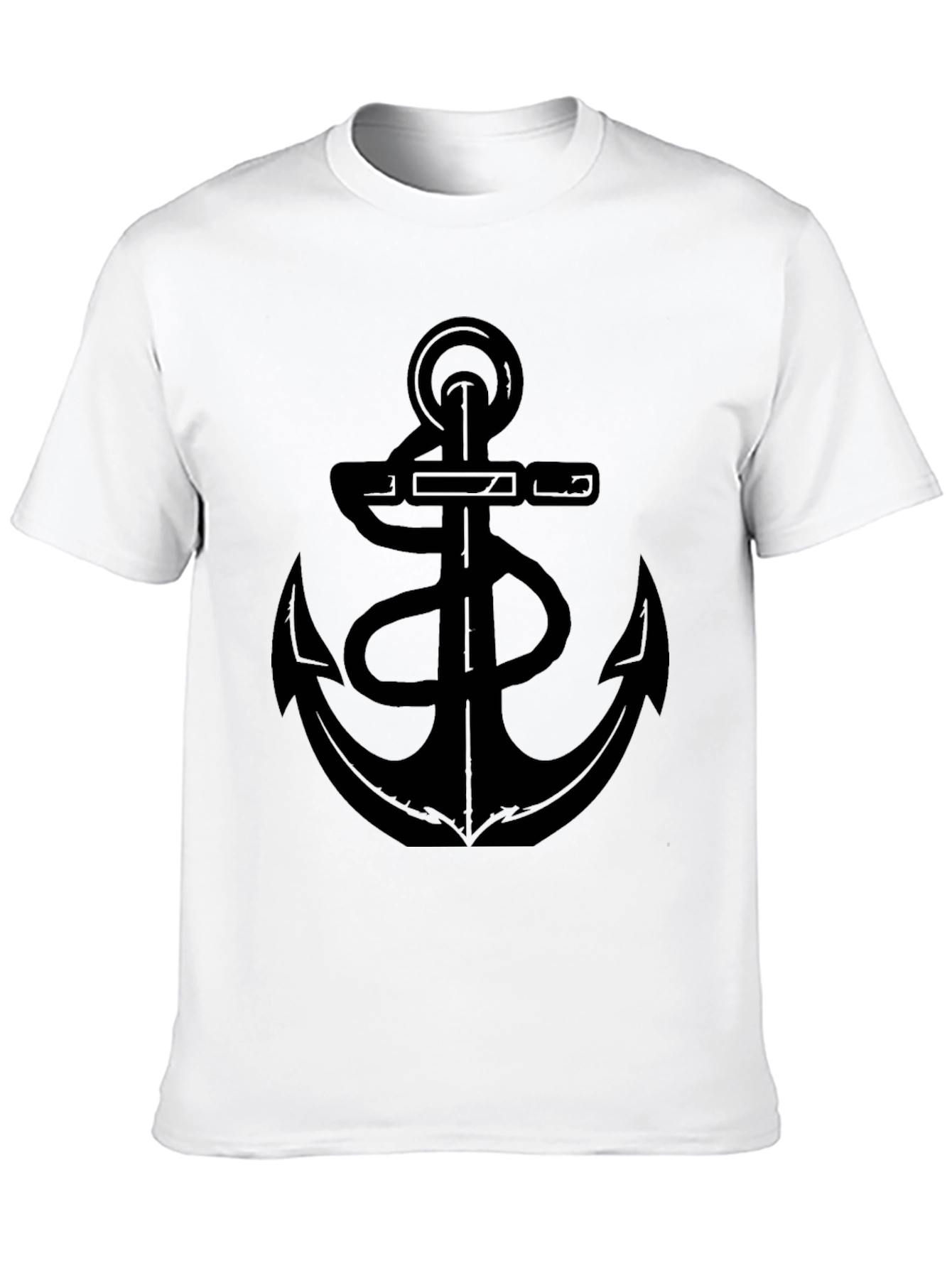 Mens Black Anchor Graphic T-Shirt