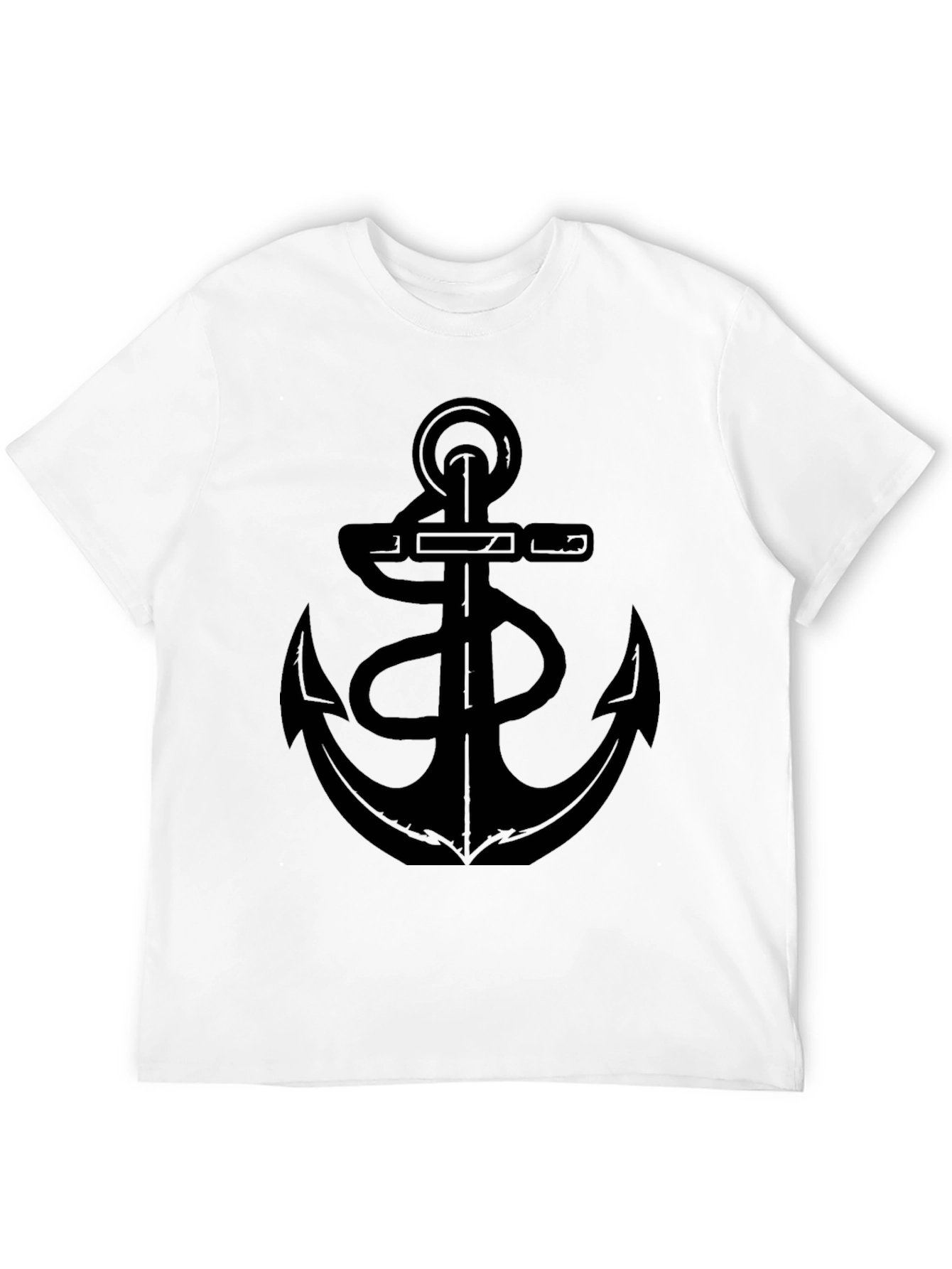 Mens Black Anchor Graphic T-Shirt
