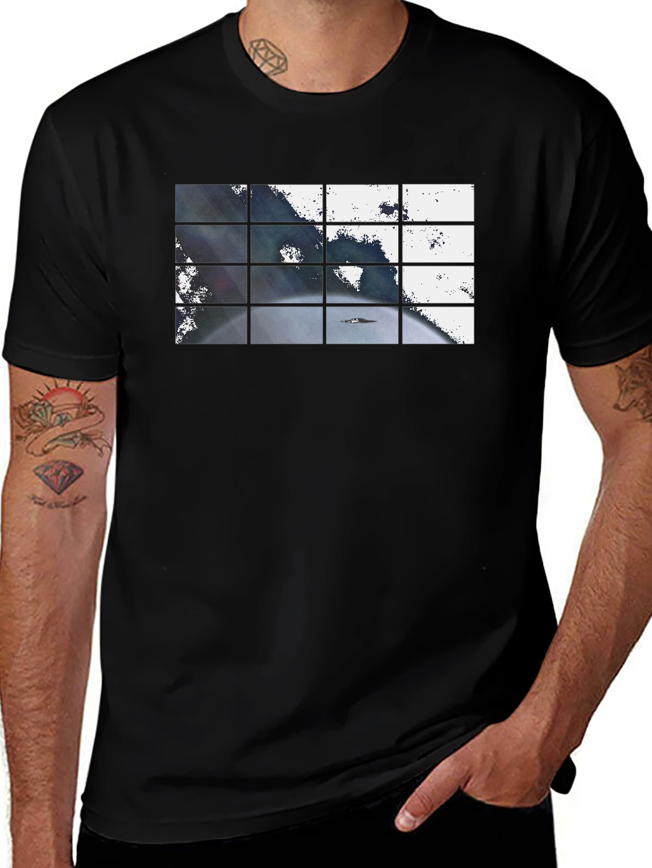 Abstract Grid Graphic T-Shirt