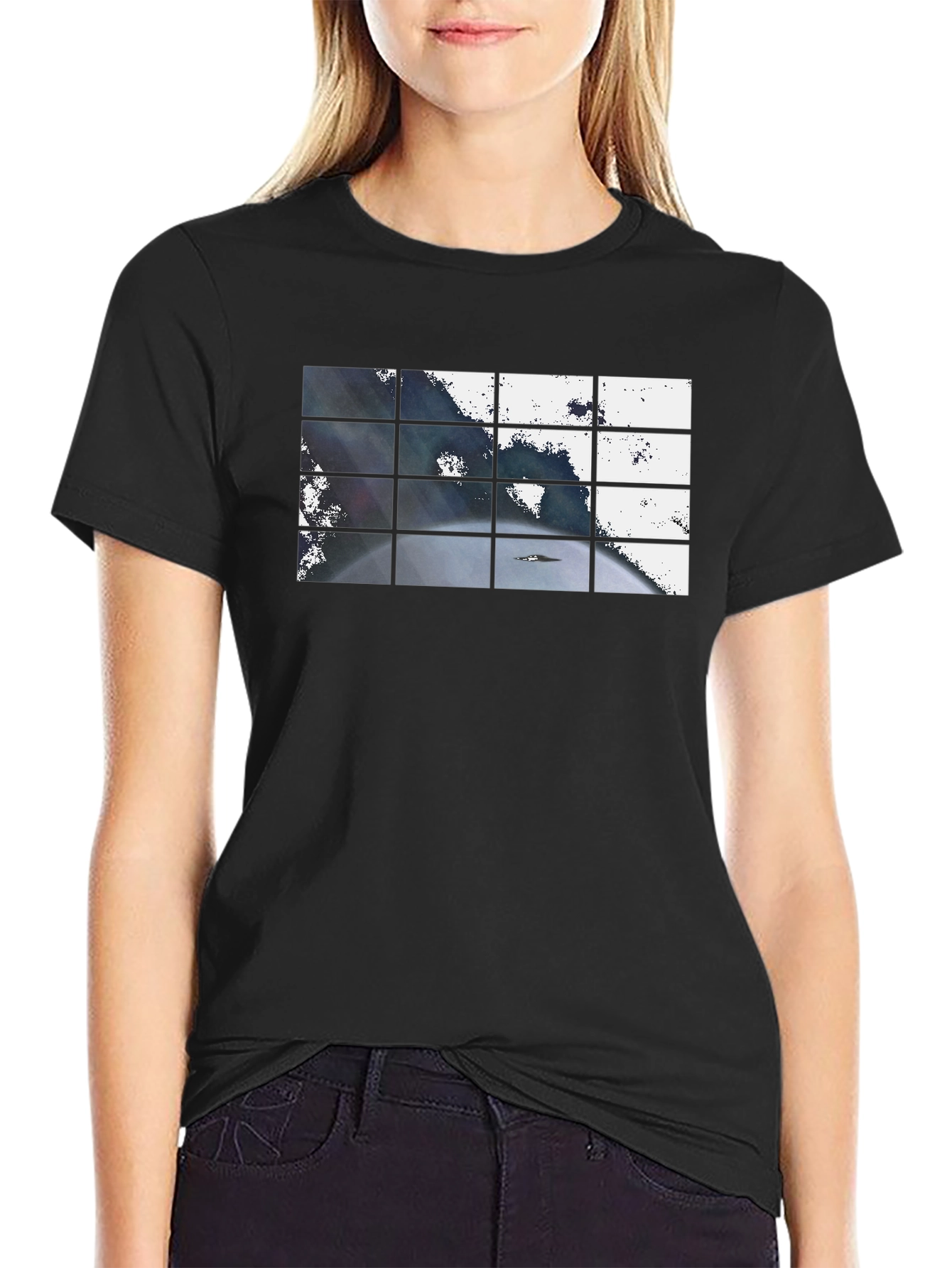 Abstract Grid Graphic T-Shirt