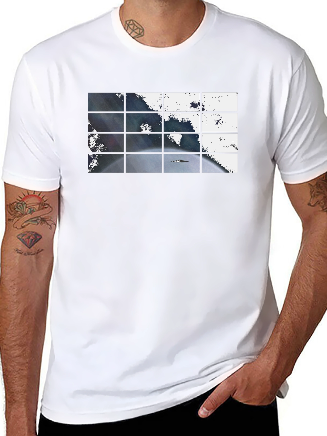Abstract Grid Graphic T-Shirt