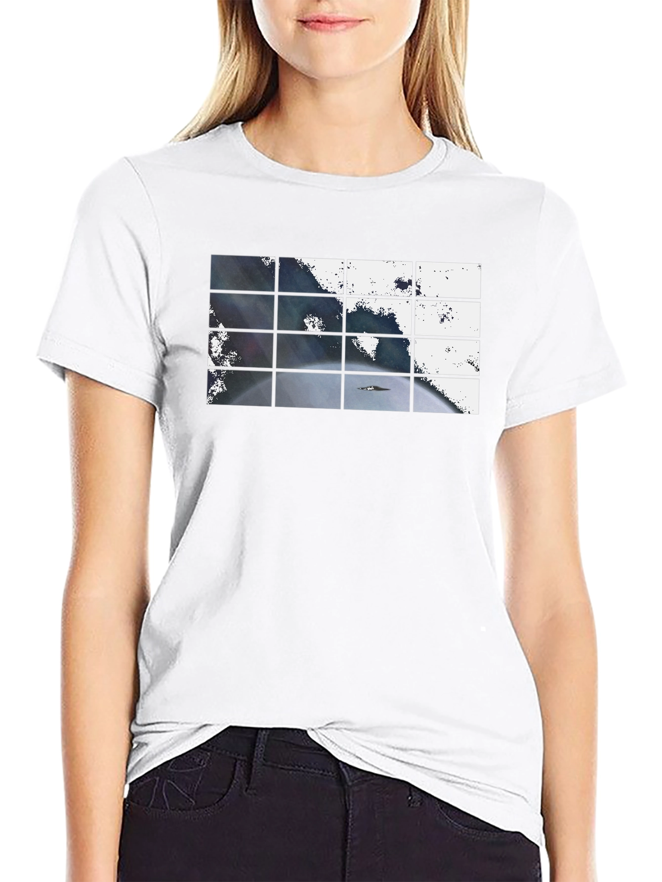 Abstract Grid Graphic T-Shirt