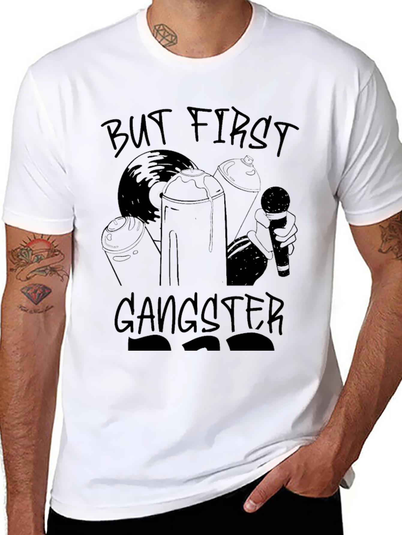 But First Gangster Black T-Shirt