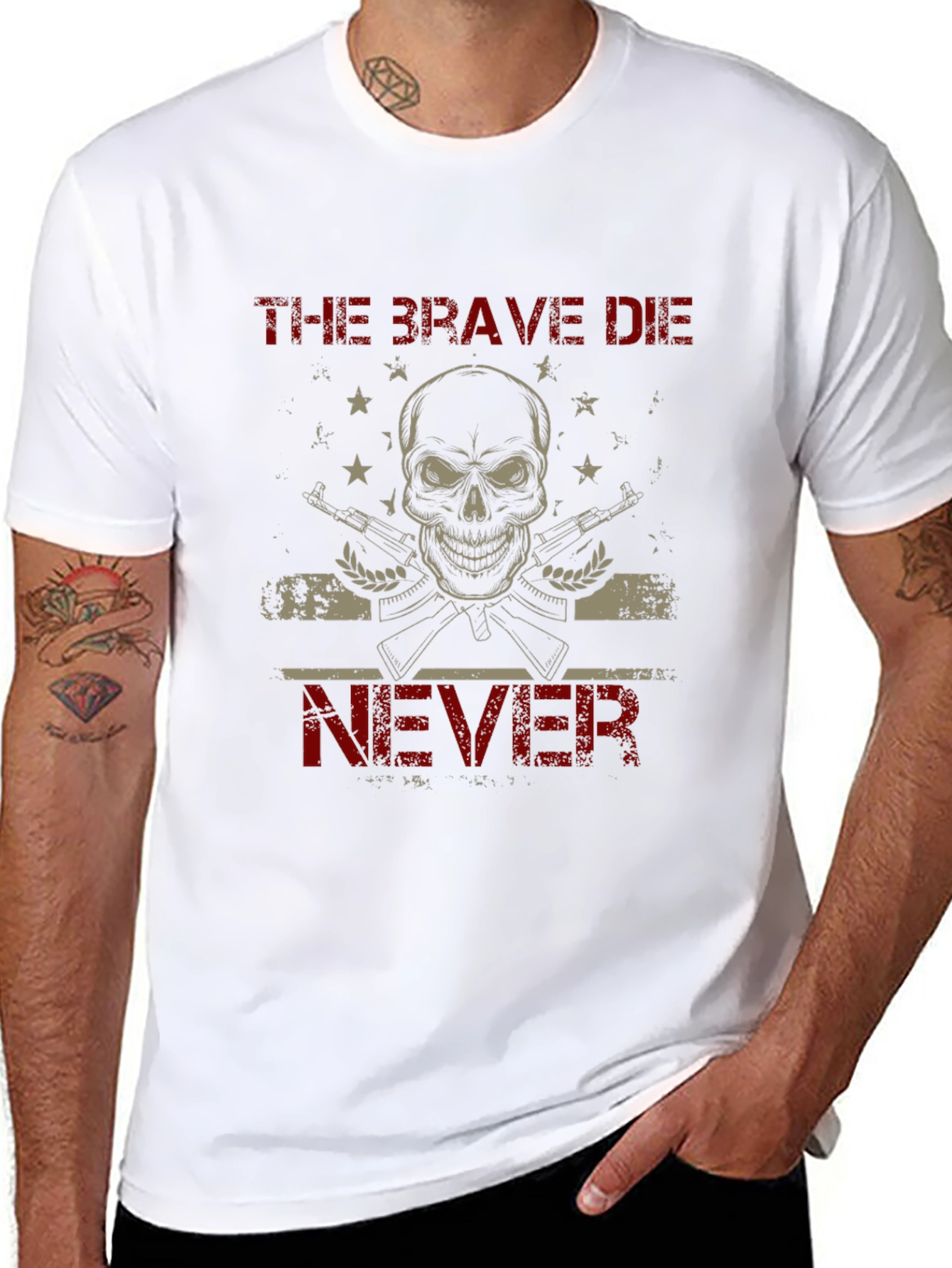 The Brave Die Never Graphic T-Shirt