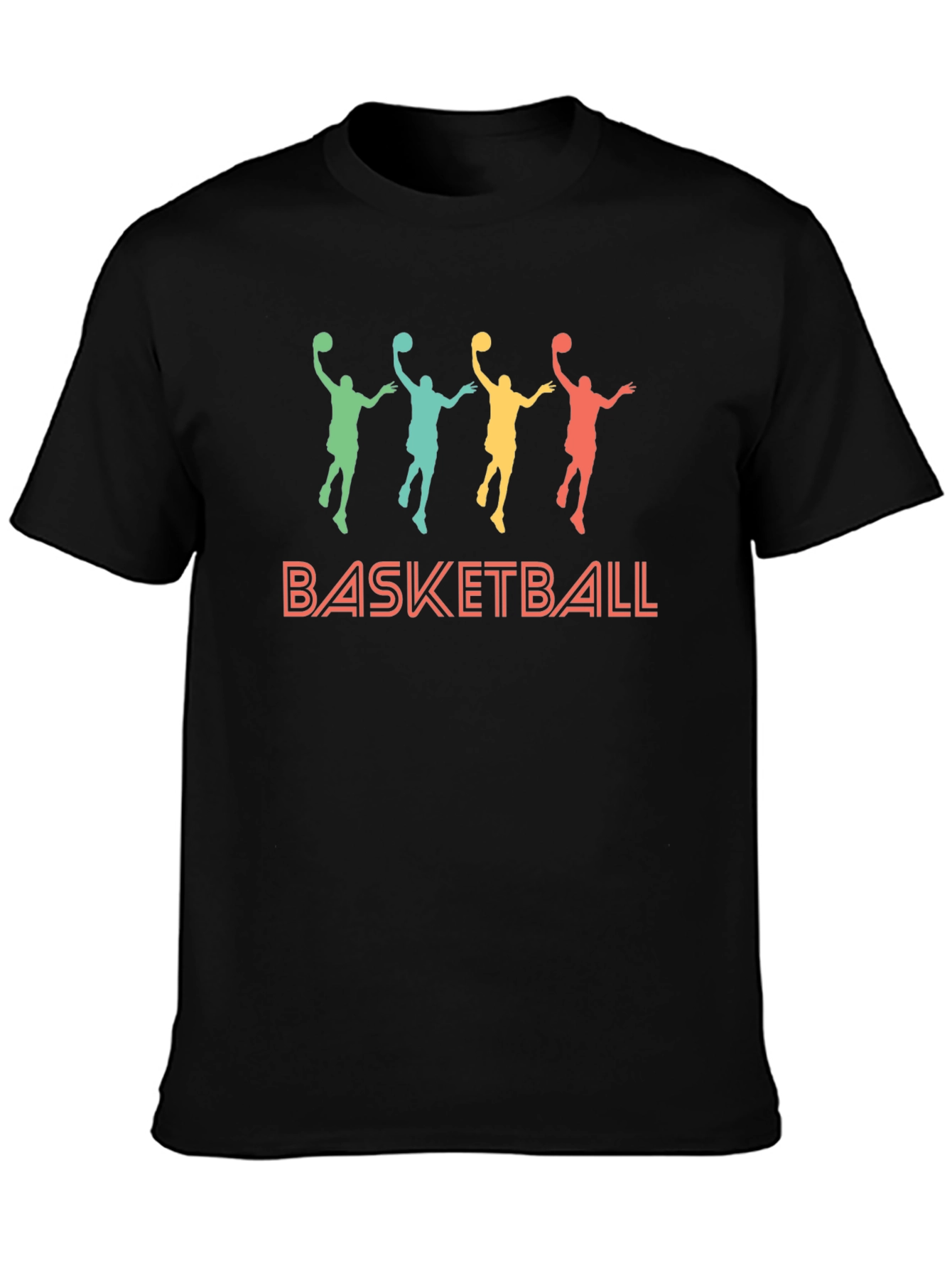 Basketball Silhouette Graphic T-Shirt - Retro Style