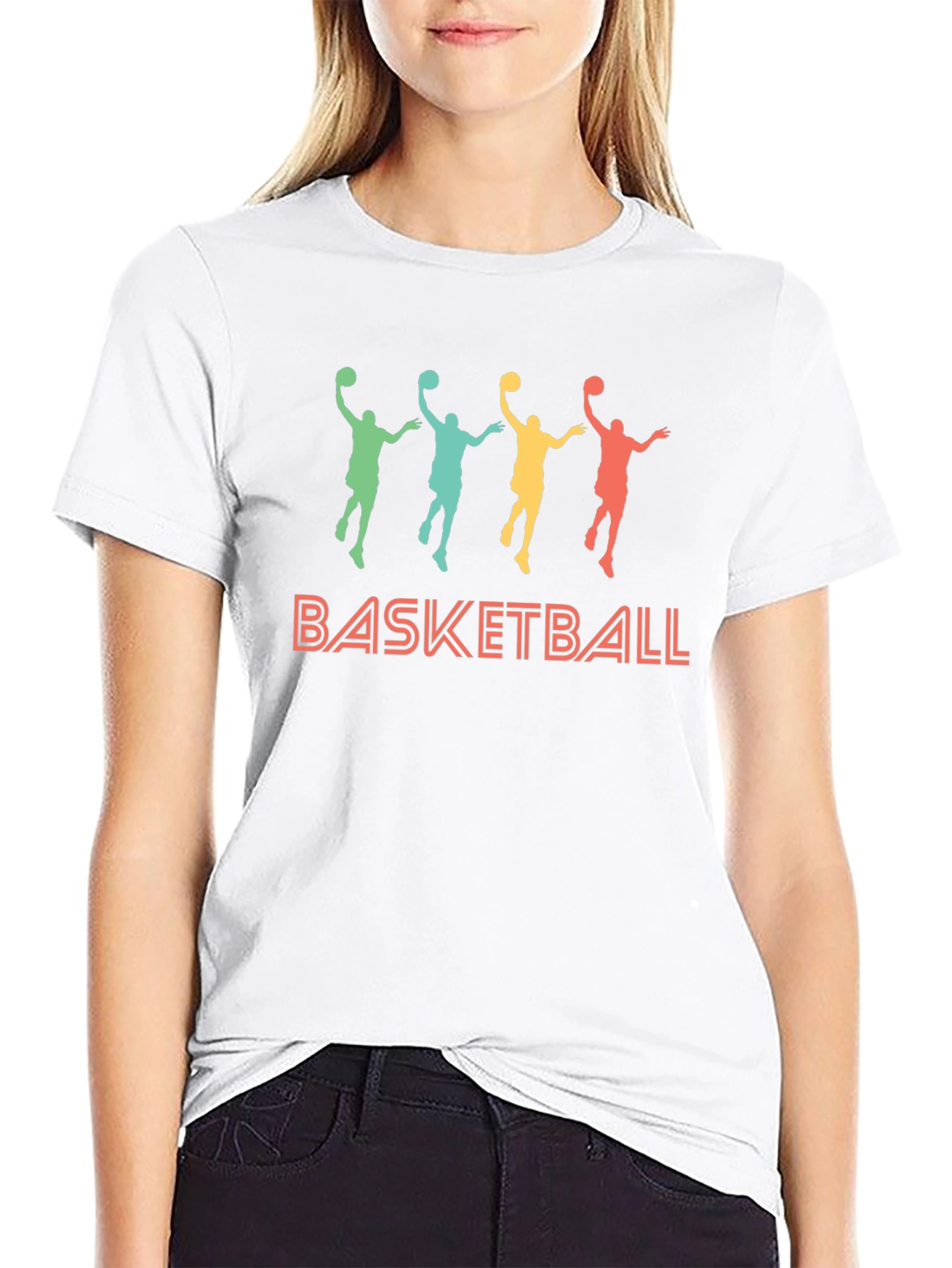 Basketball Silhouette Graphic T-Shirt - Retro Style
