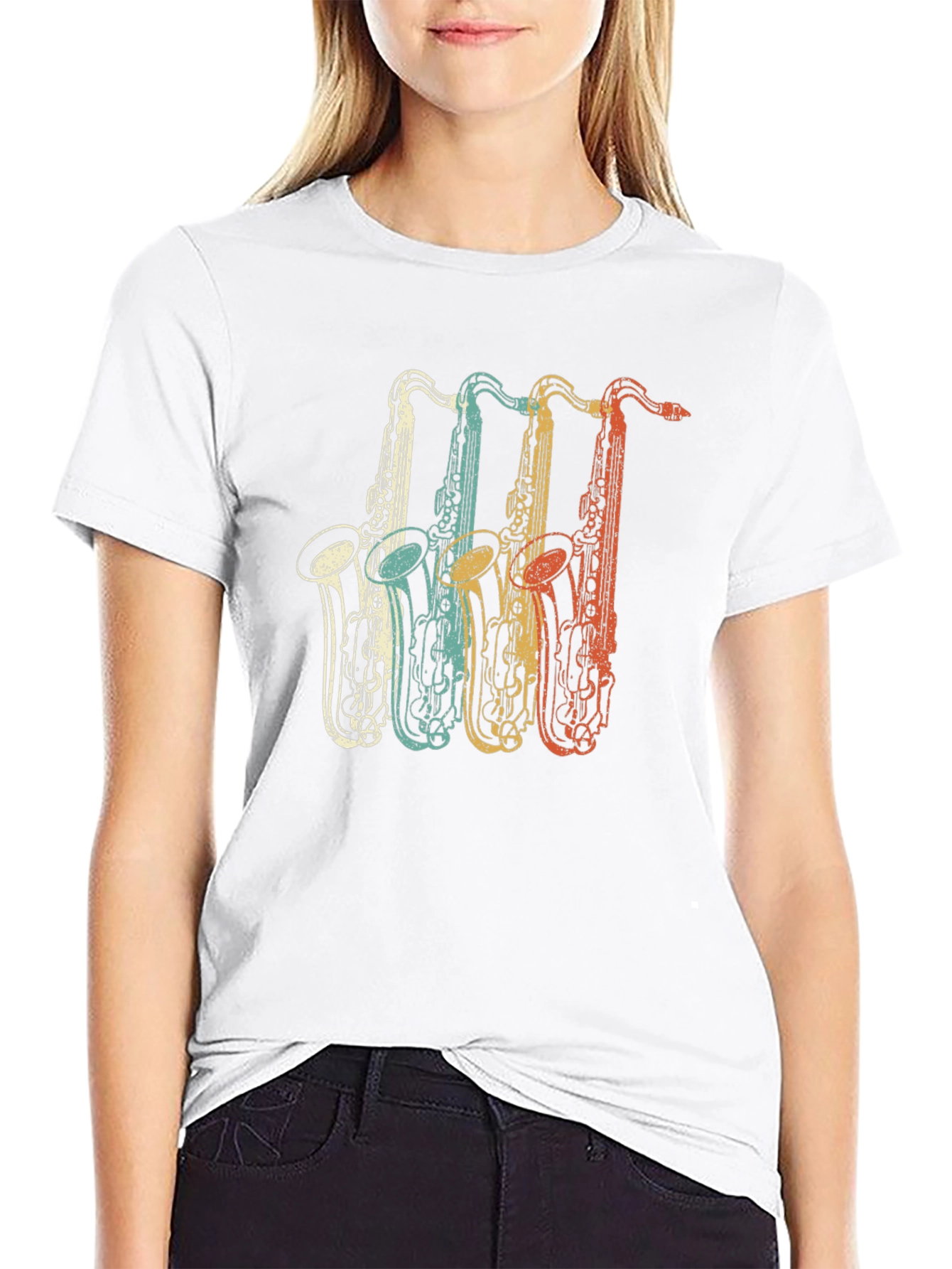 Retro Saxophone T-Shirt - Music Lover Tee