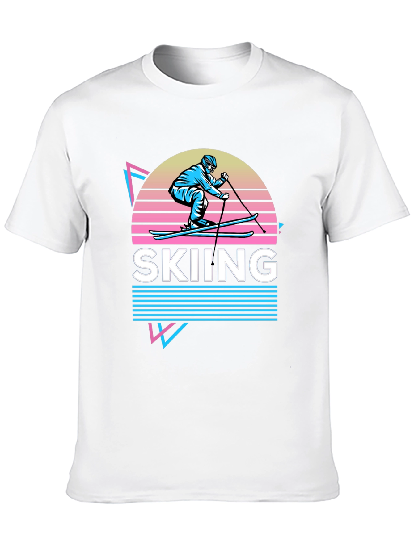 Retro Skiing Graphic Tee - 80s Style
