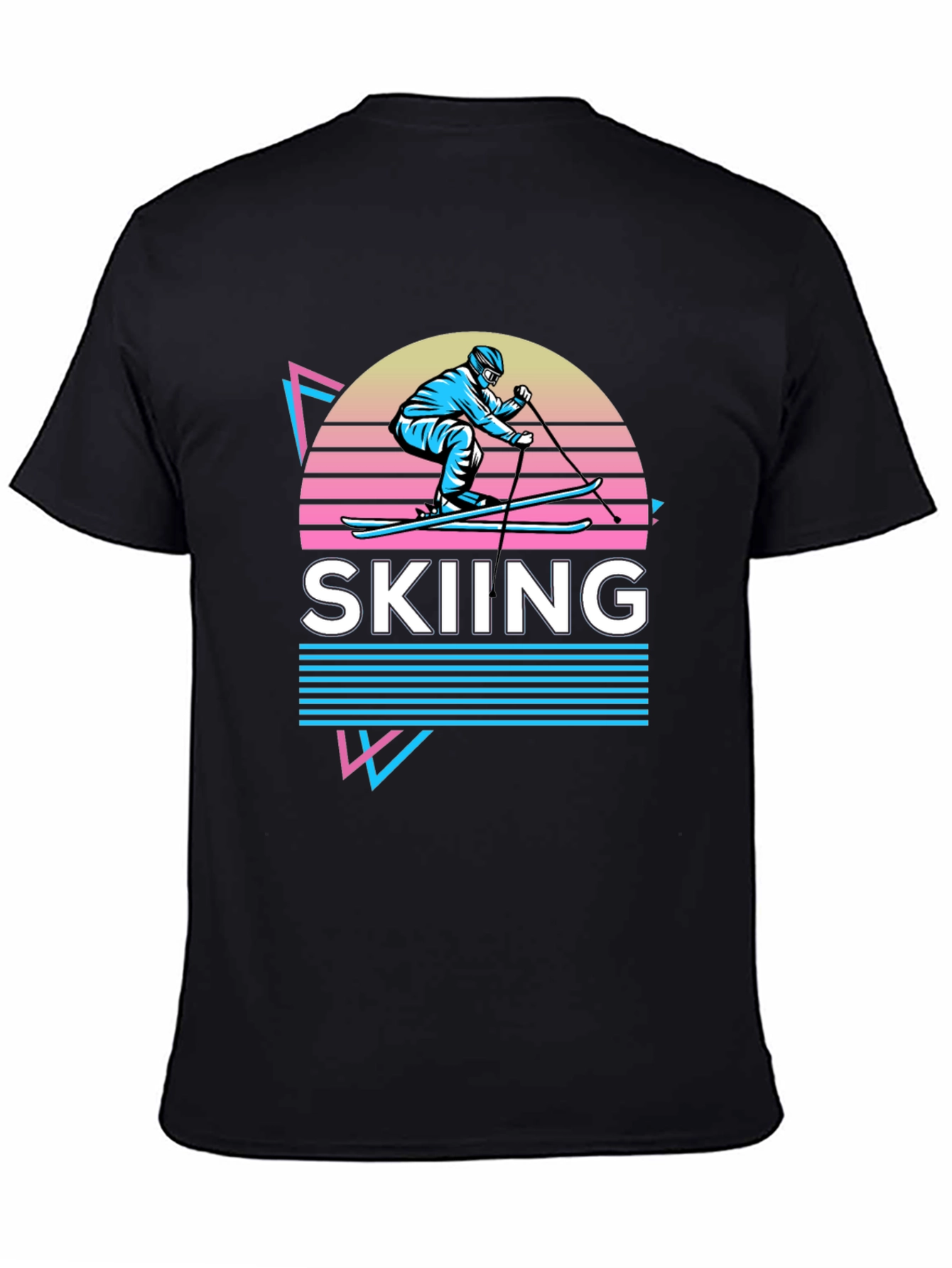 Retro Skiing Graphic Tee - 80s Style