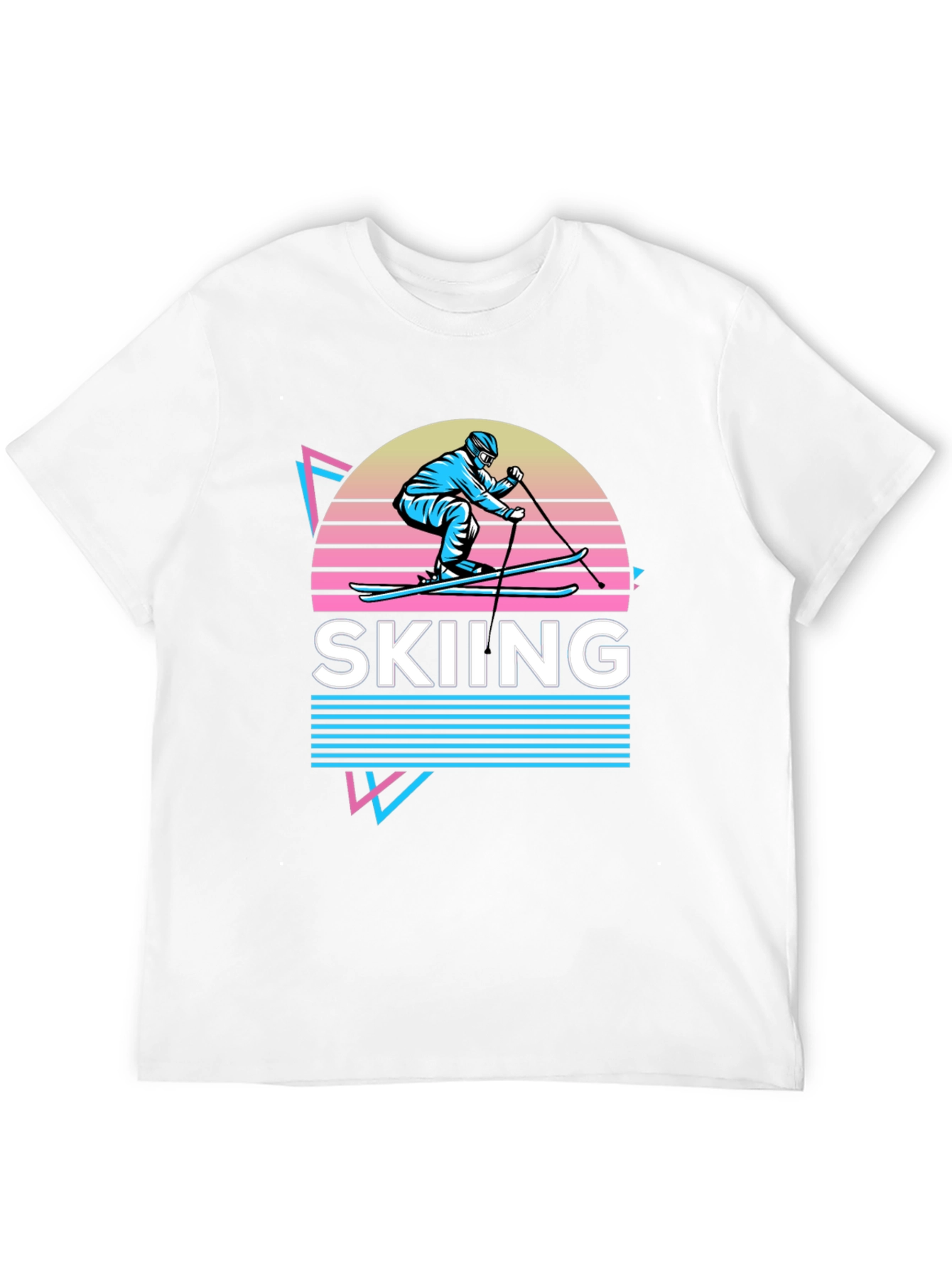 Retro Skiing Graphic Tee - 80s Style