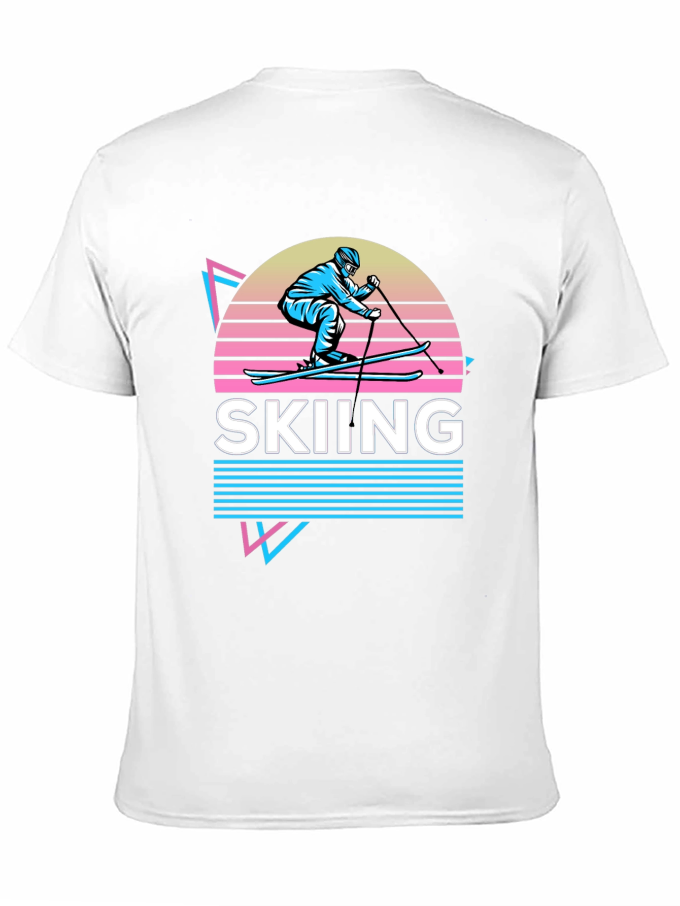 Retro Skiing Graphic Tee - 80s Style