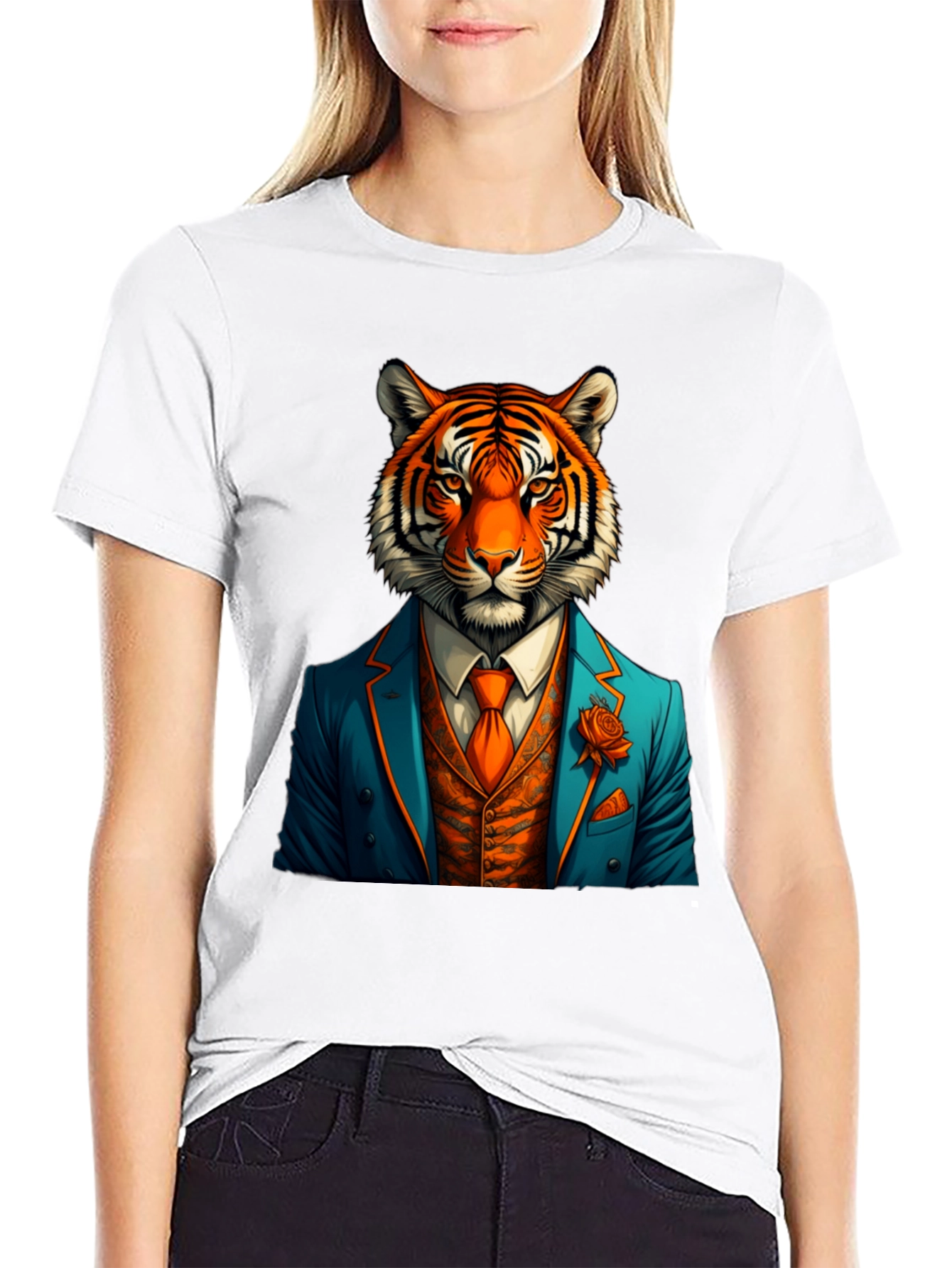 Tiger Suit T-Shirt - Stylish Animal Graphic Tee