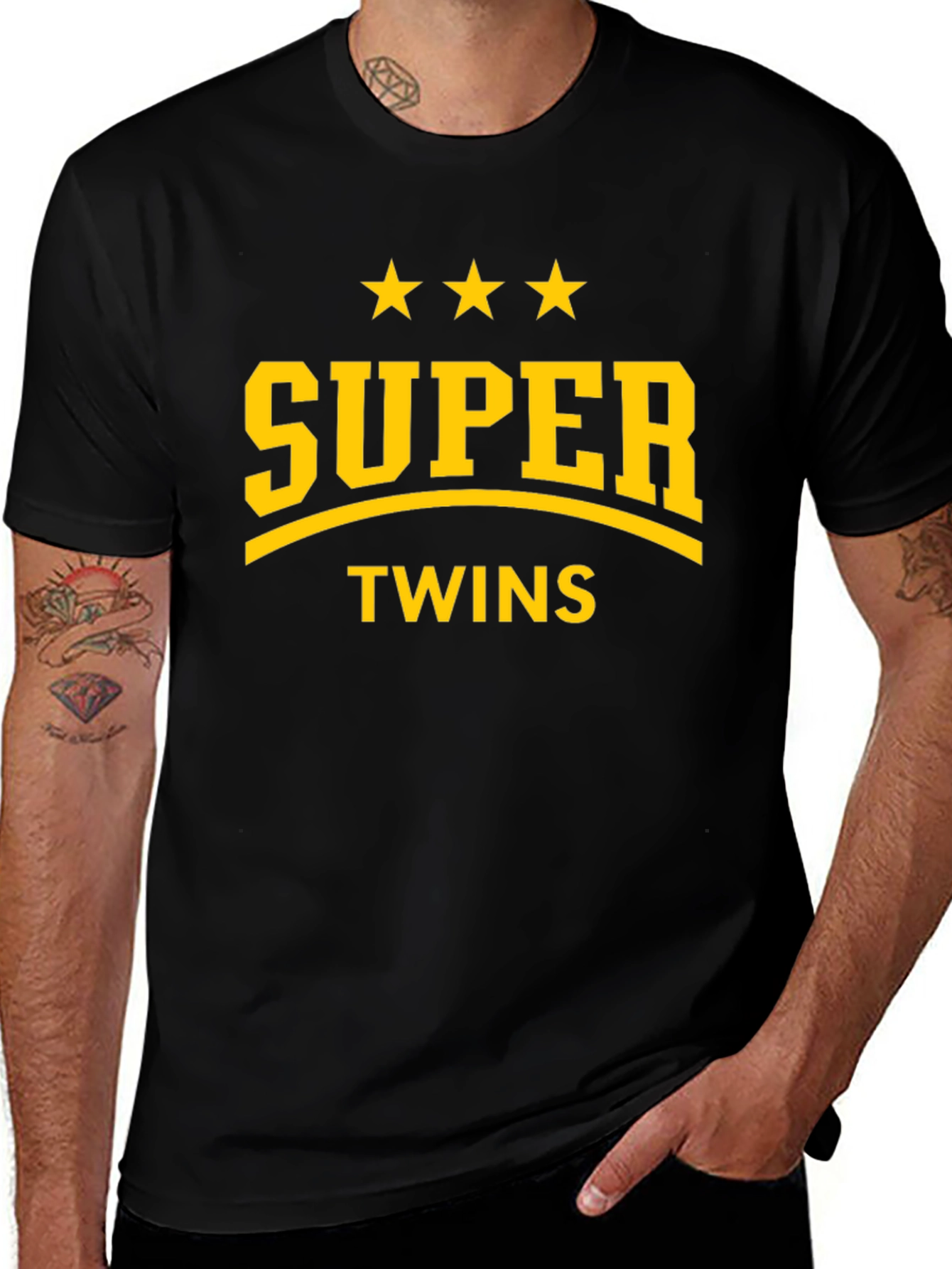 Super Twins Graphic T-Shirt - Black