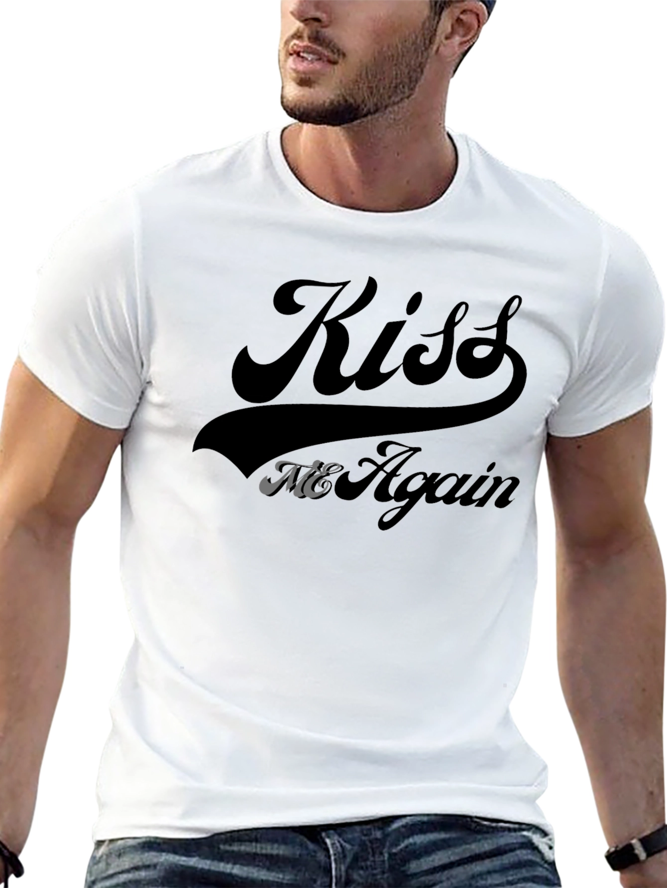Kiss Me Again Black Graphic Tee Shirt