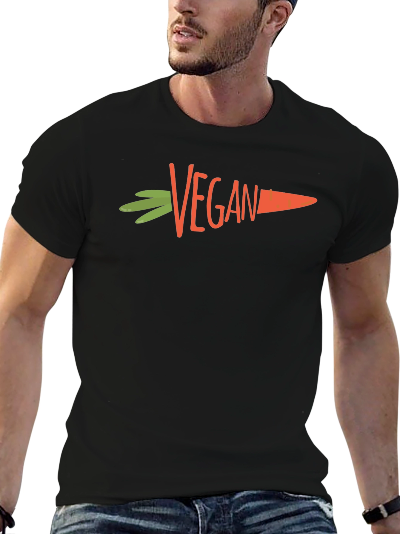 Vegan Carrot Graphic Tee - Unisex Black T-Shirt