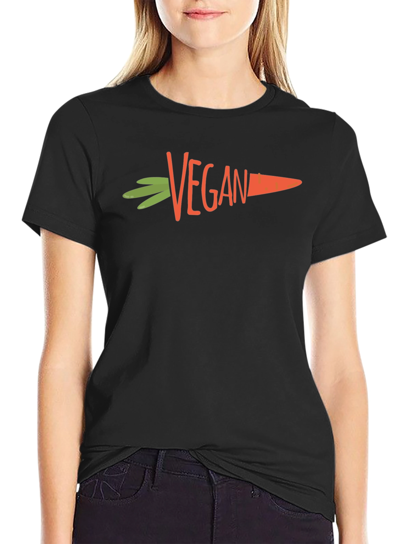 Vegan Carrot Graphic Tee - Unisex Black T-Shirt
