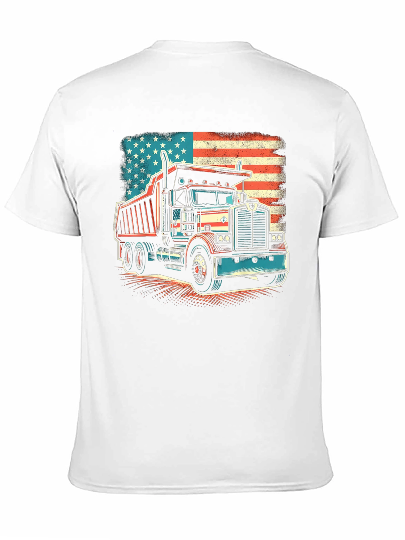 American Flag Truck Graphic T-Shirt
