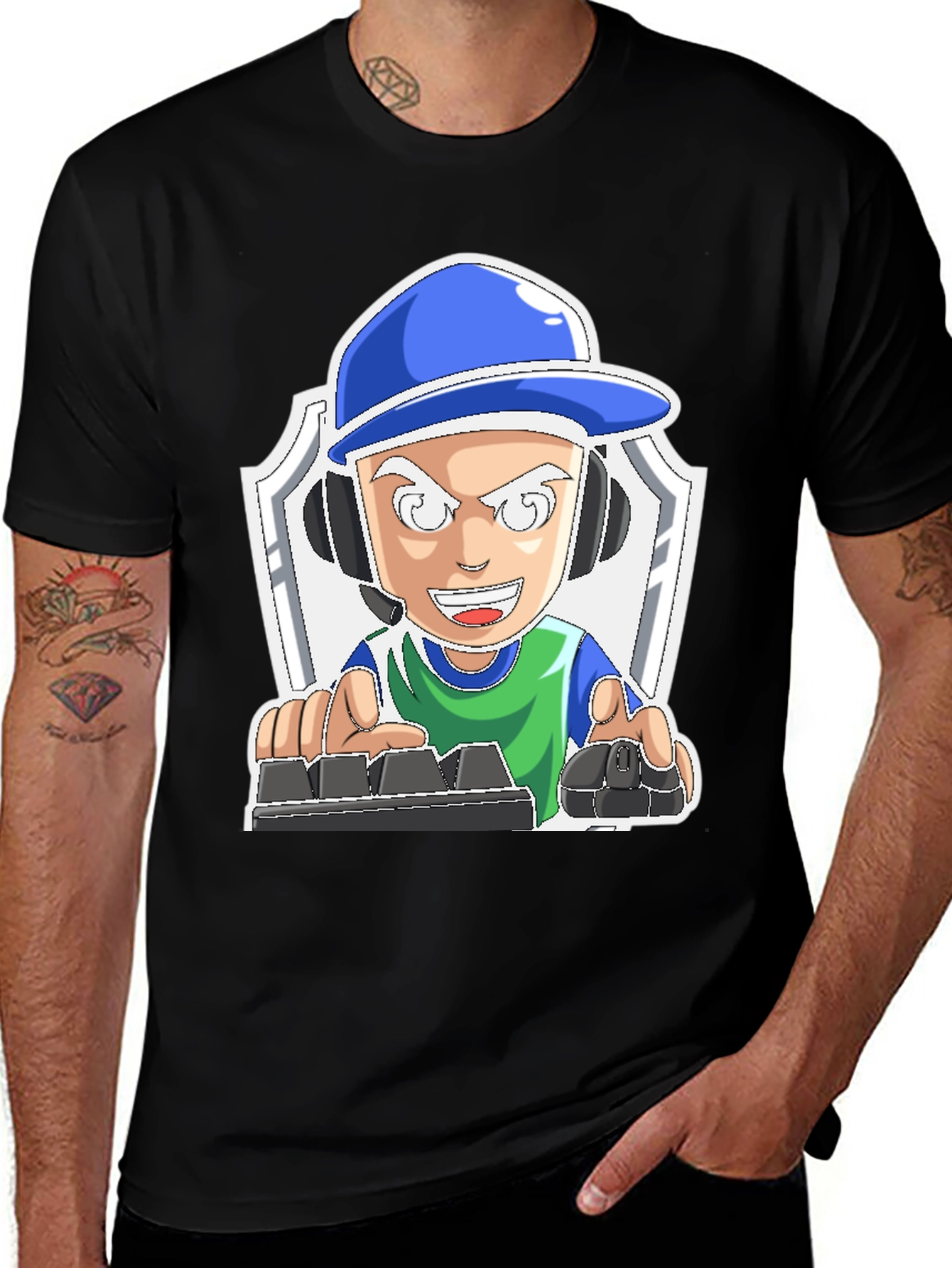 Gamer Cartoon Graphic Tee