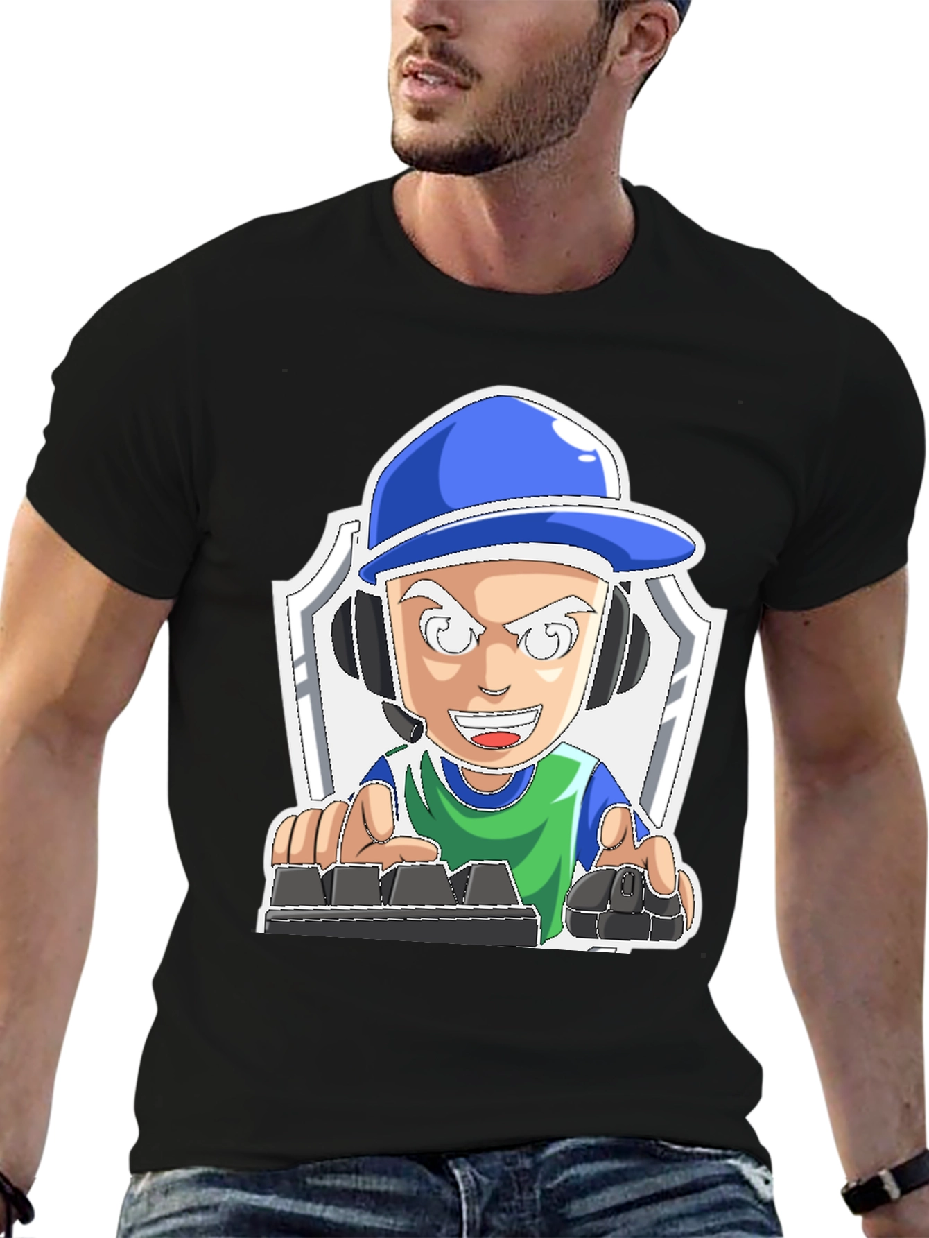 Gamer Cartoon Graphic Tee