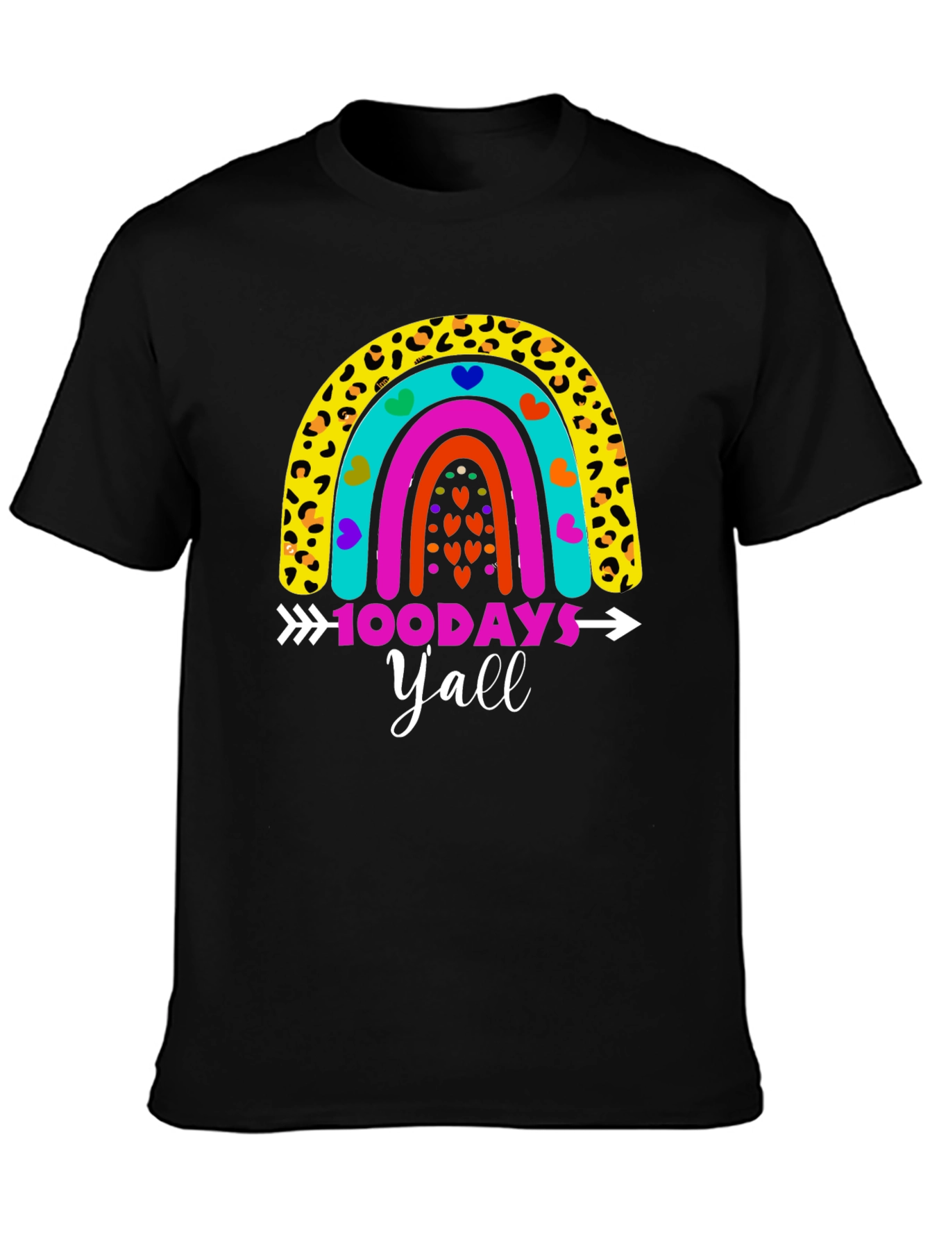 100 Days Yall Rainbow Graphic Tee