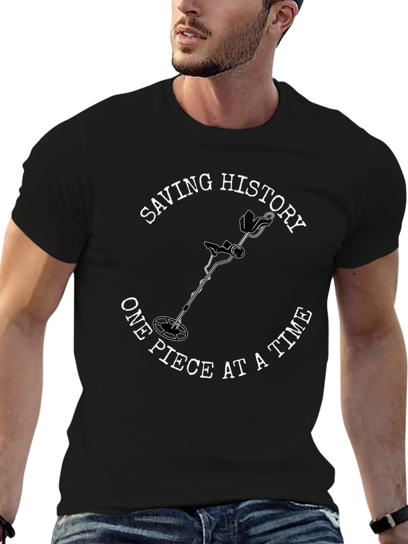 Saving History Metal Detecting Graphic T-Shirt