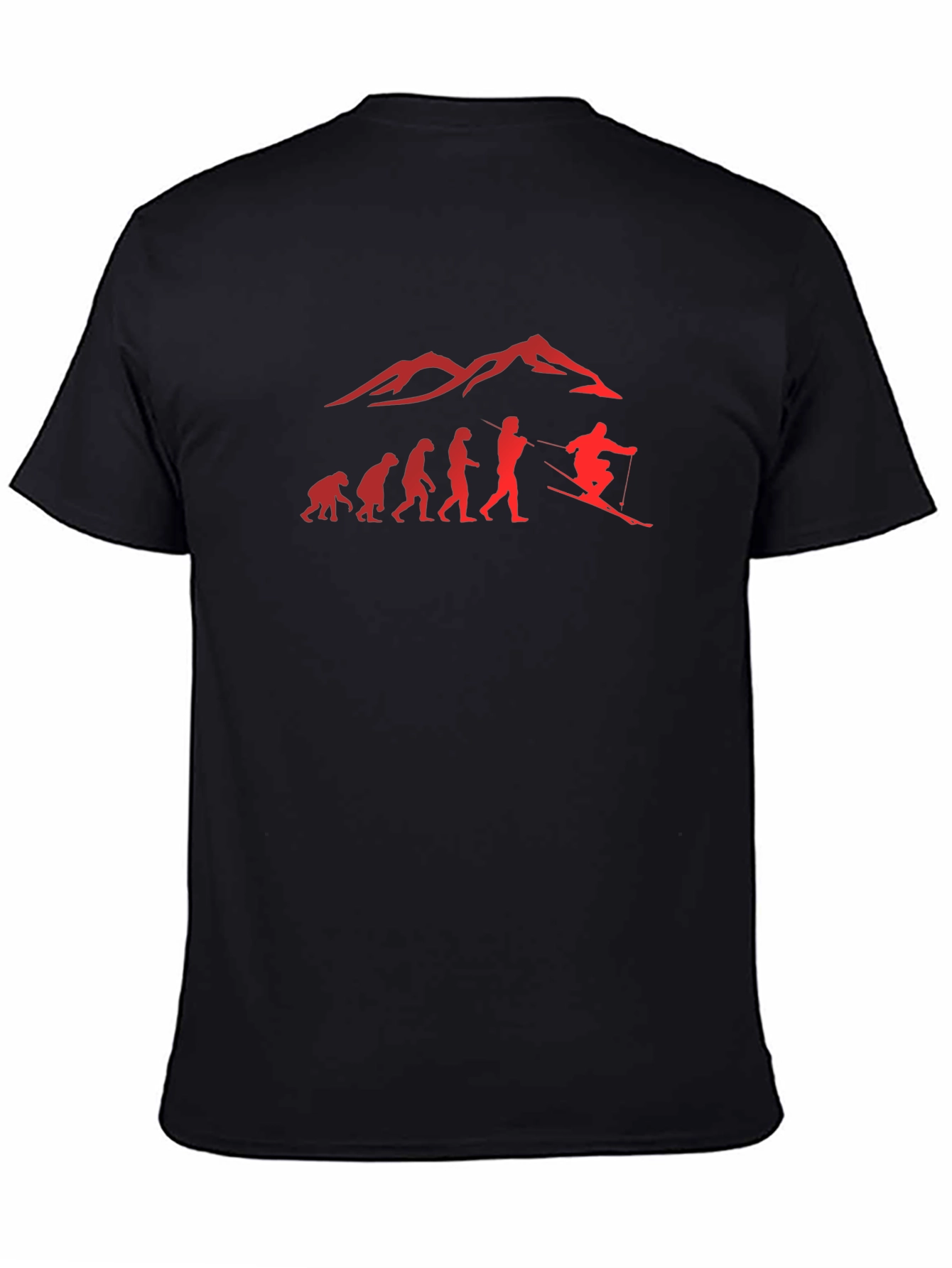 Evolution of Skiing Graphic T-Shirt - Black