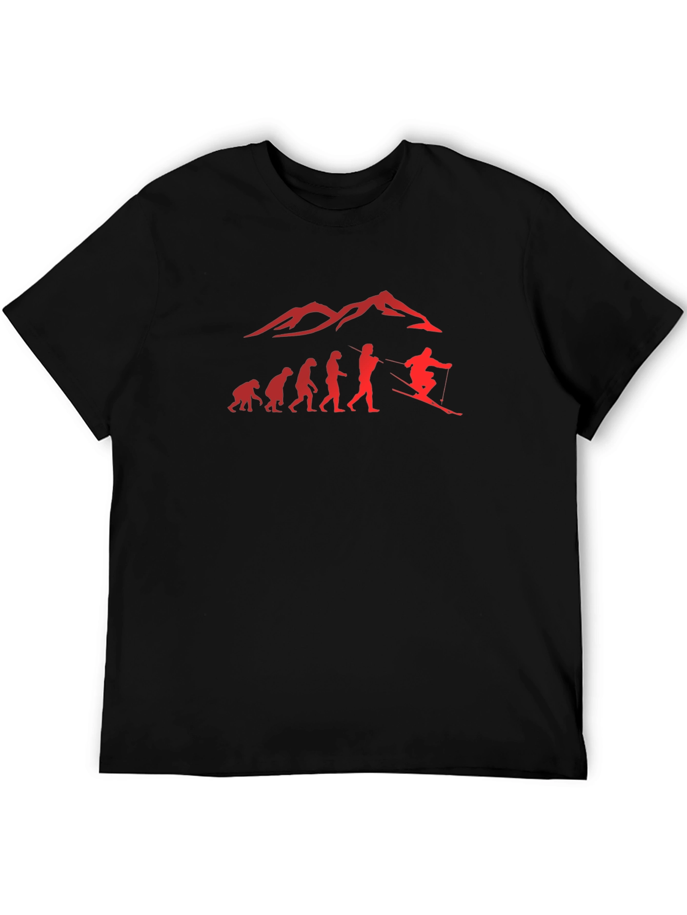Evolution of Skiing Graphic T-Shirt - Black