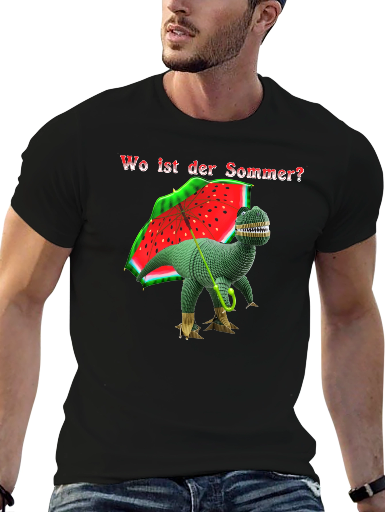 Funny Dinosaur T-Shirt - Wo ist der Sommer?